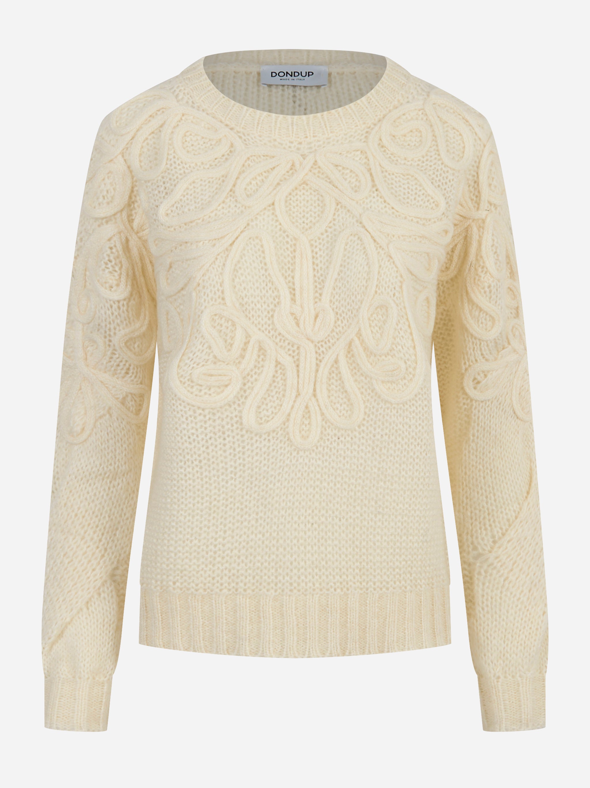 Maglia girocollo con inserti Bianco