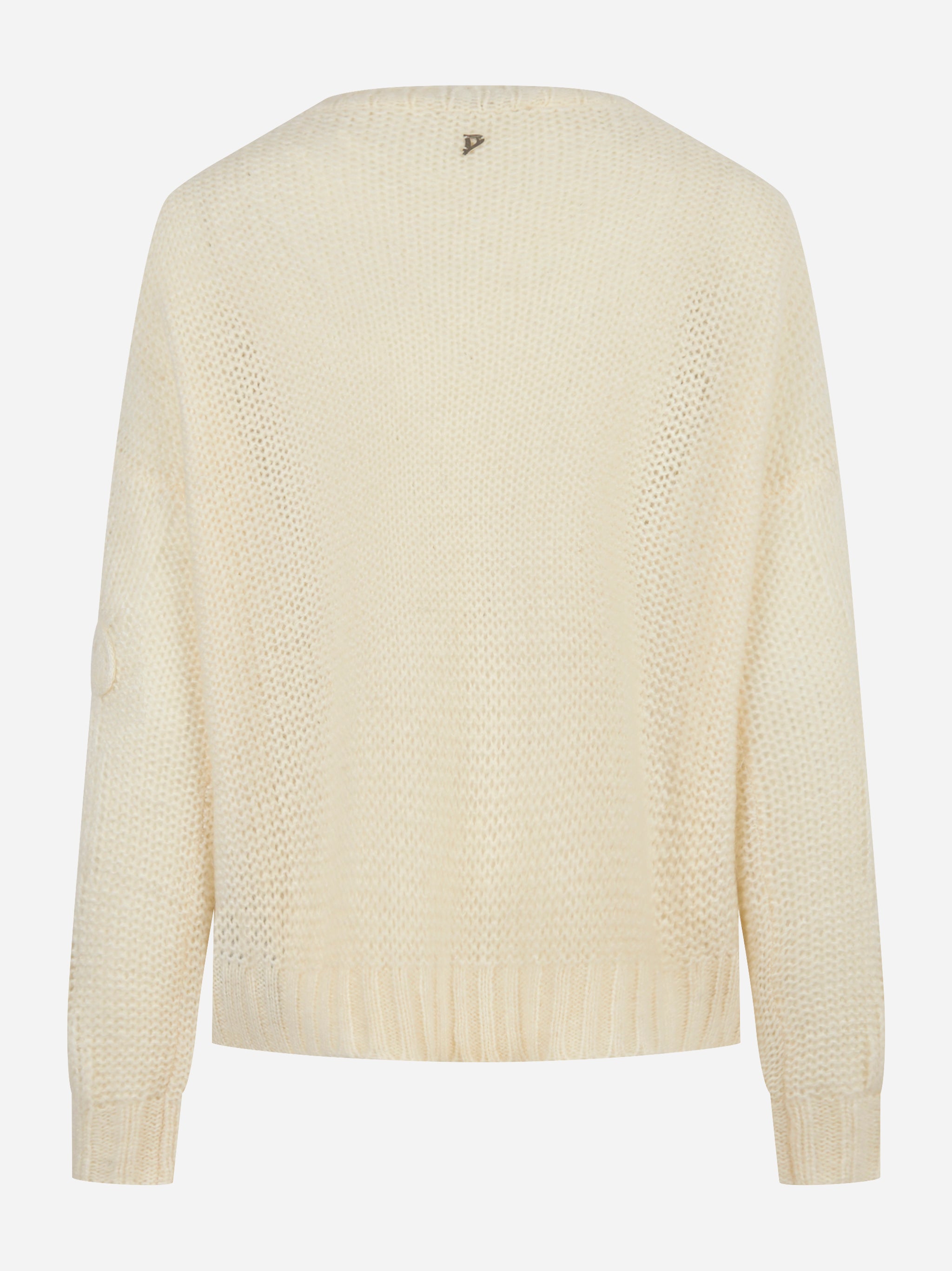 Maglia girocollo con inserti Bianco