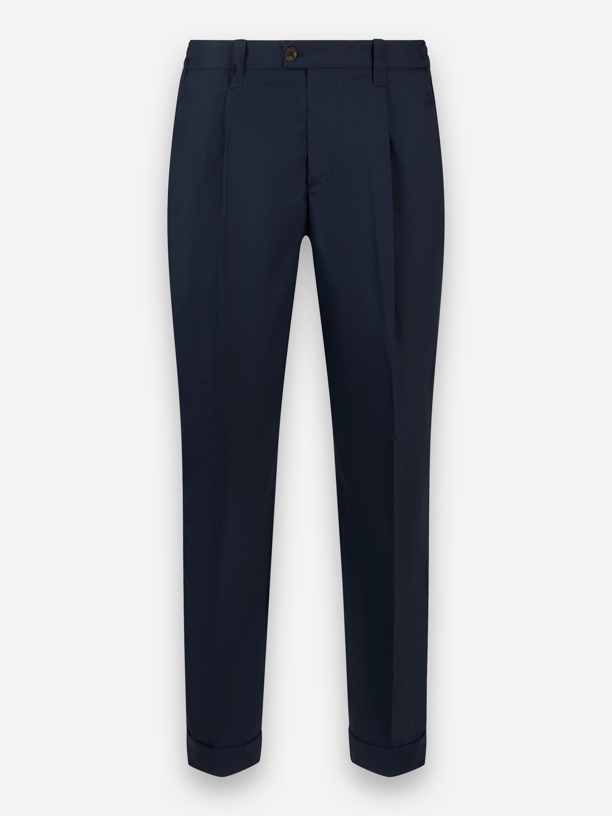 Pantalone con elastico in vita in fresco lana Blu