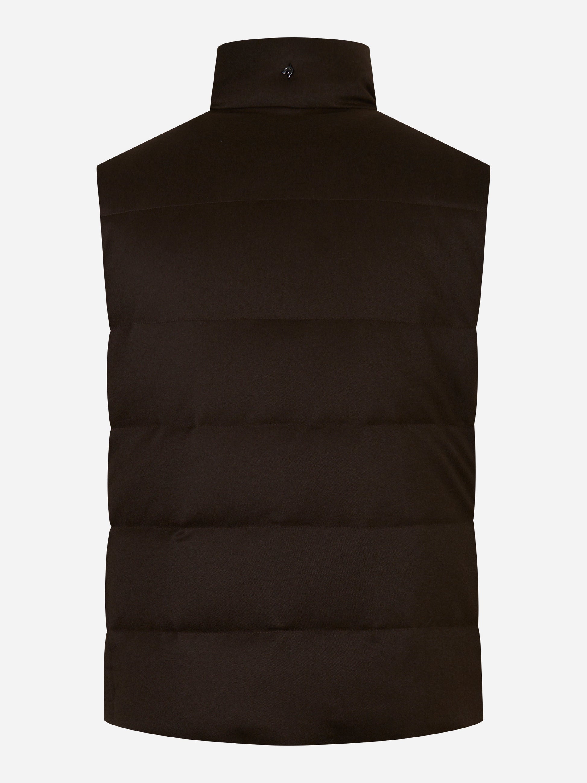 Gilet in lana con interno in piuma Marrone