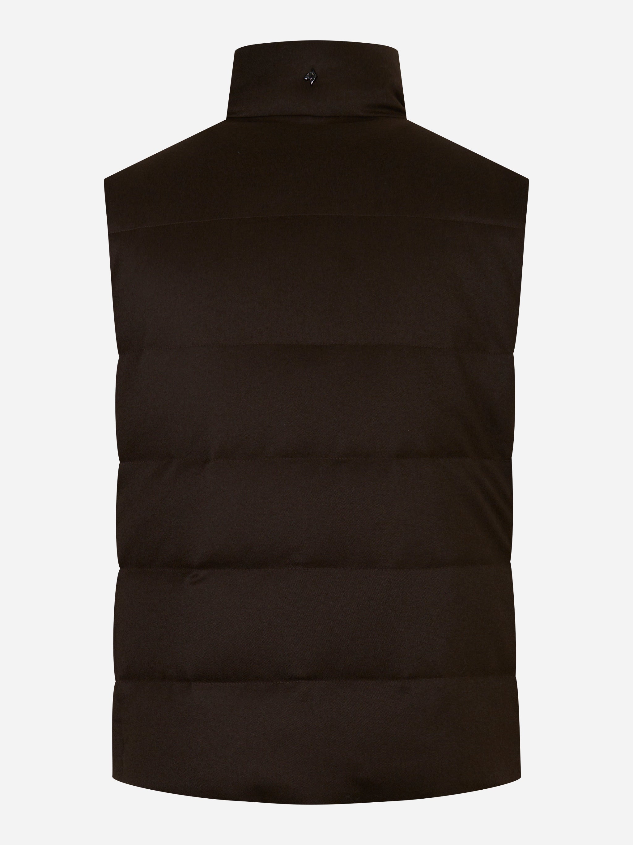 Gilet in lana con interno in piuma Marrone