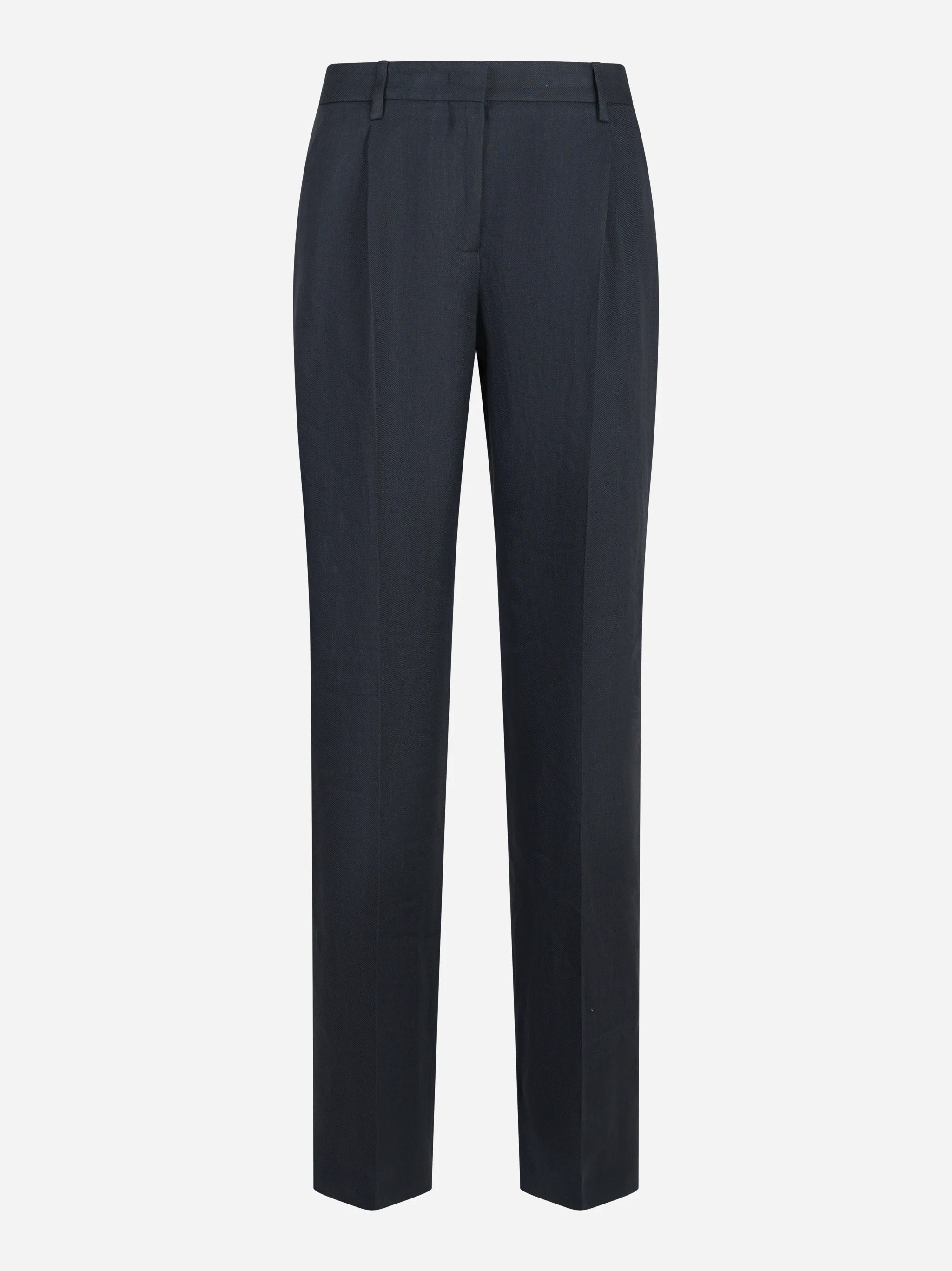 Pantalone loose fit in puro lino blu