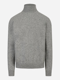 Maglia con collo a lupetto in cashmere e seta Grigia