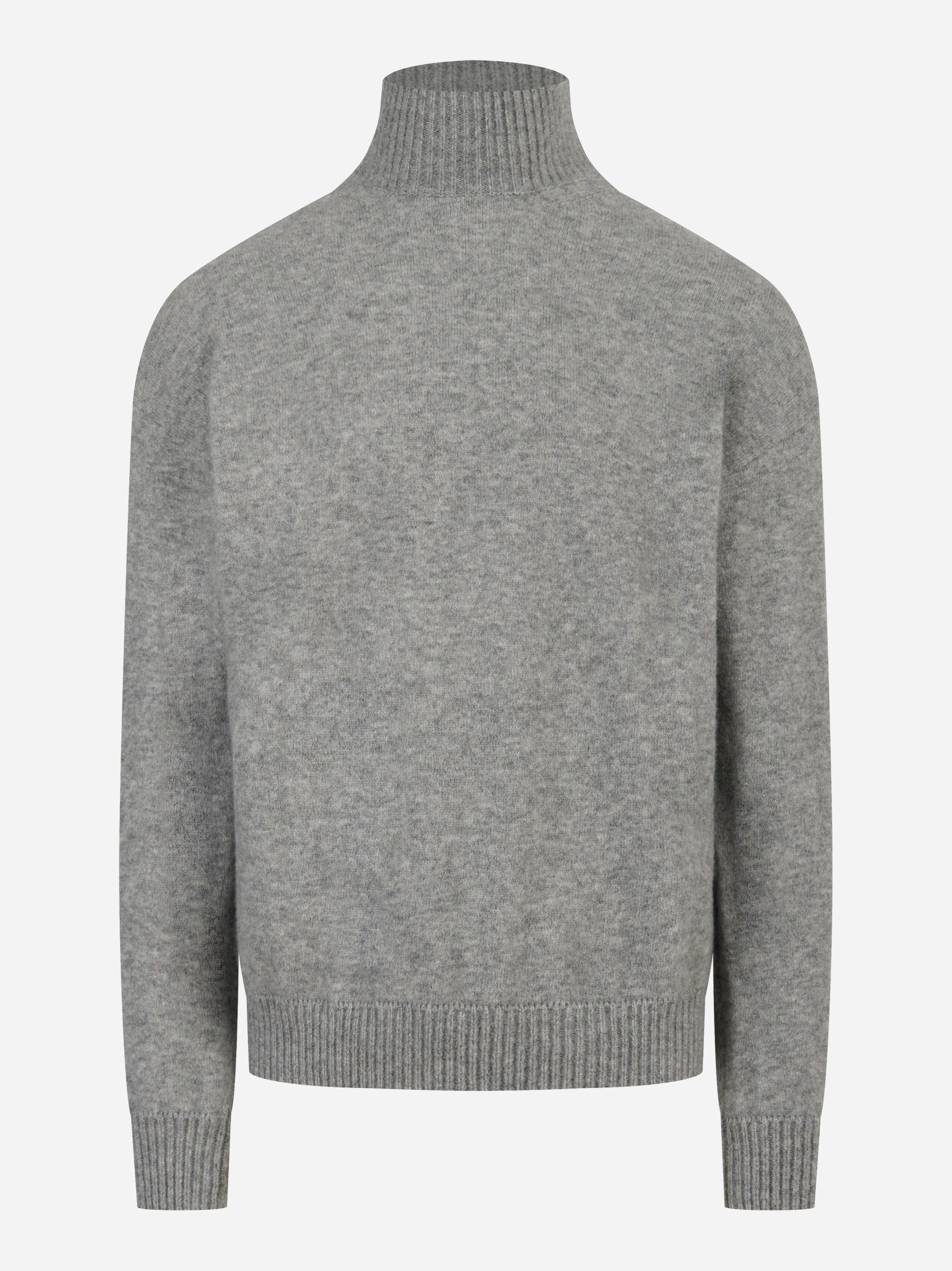 Maglia con collo a lupetto in cashmere e seta Grigia