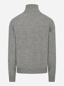 Maglia con collo a lupetto in cashmere e seta Grigia