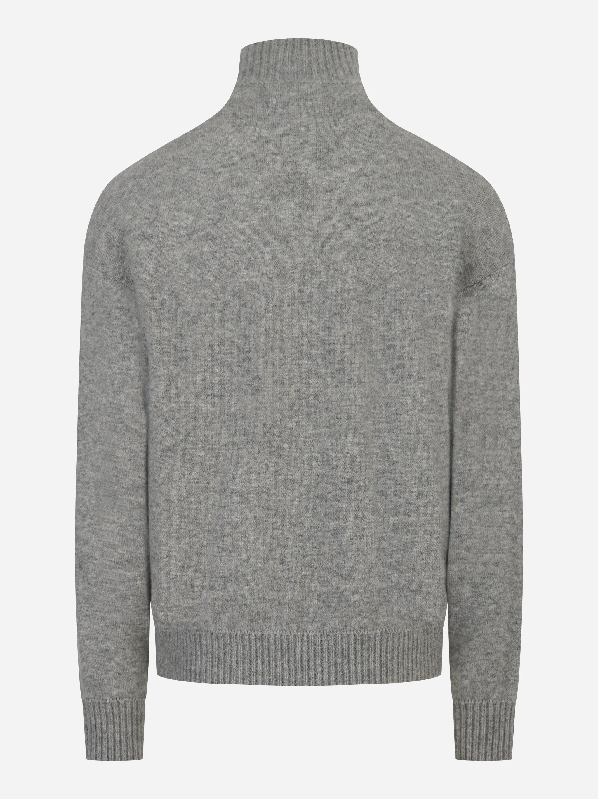 Maglia con collo a lupetto in cashmere e seta Grigia