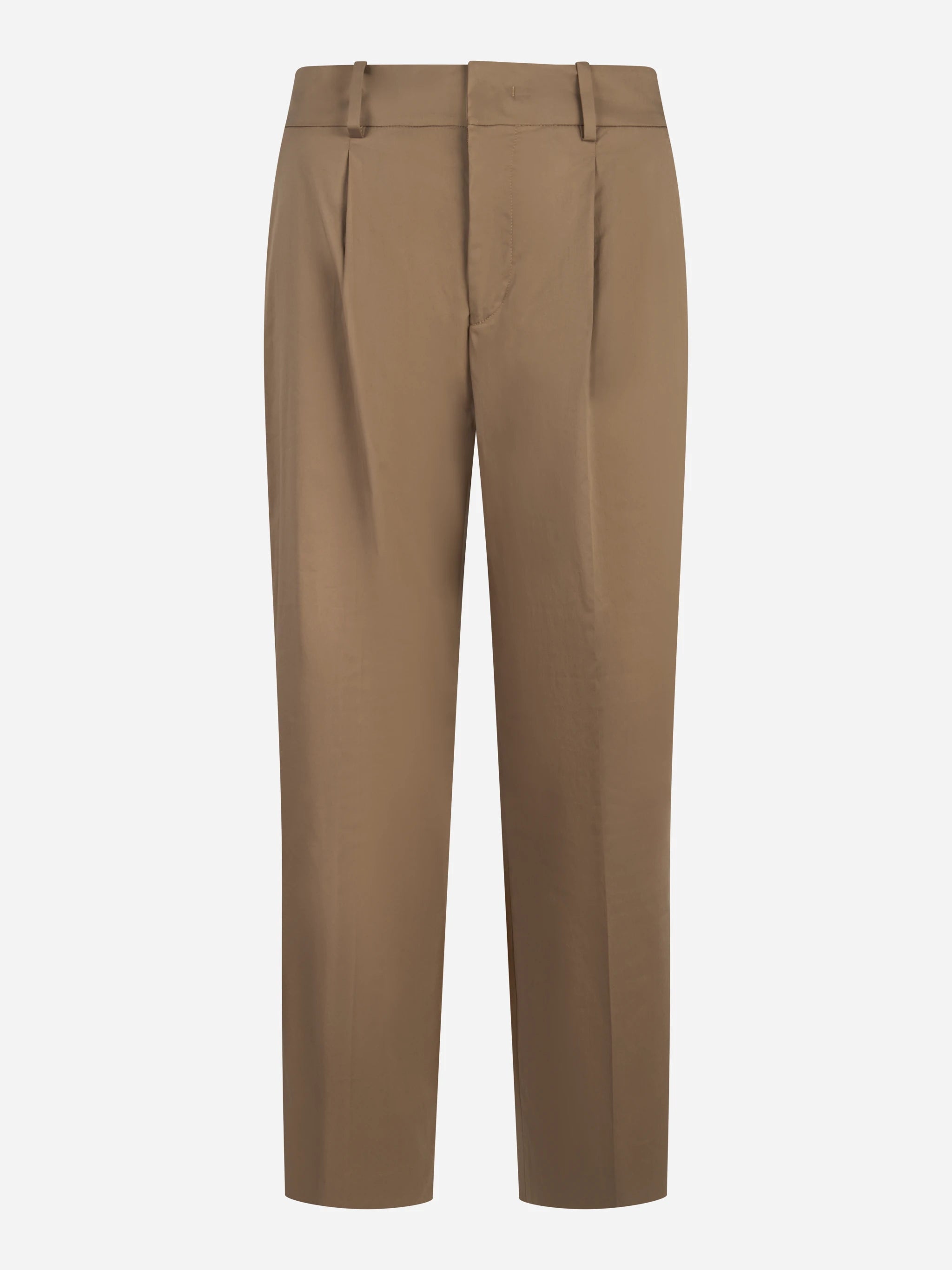 Pantalone Daisy con una pince in cotone stretch beige