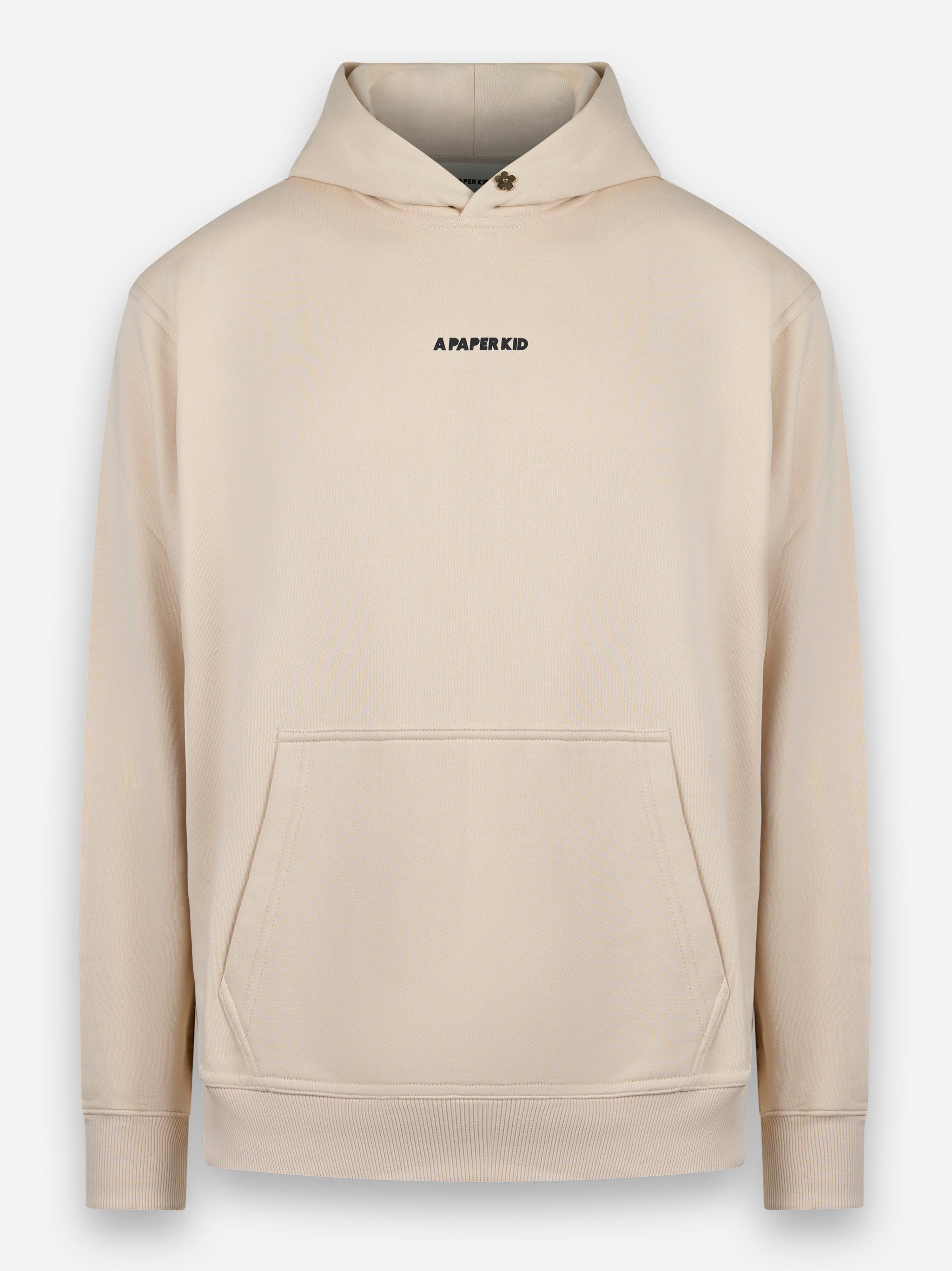 Hoodie con stampa logo Beige