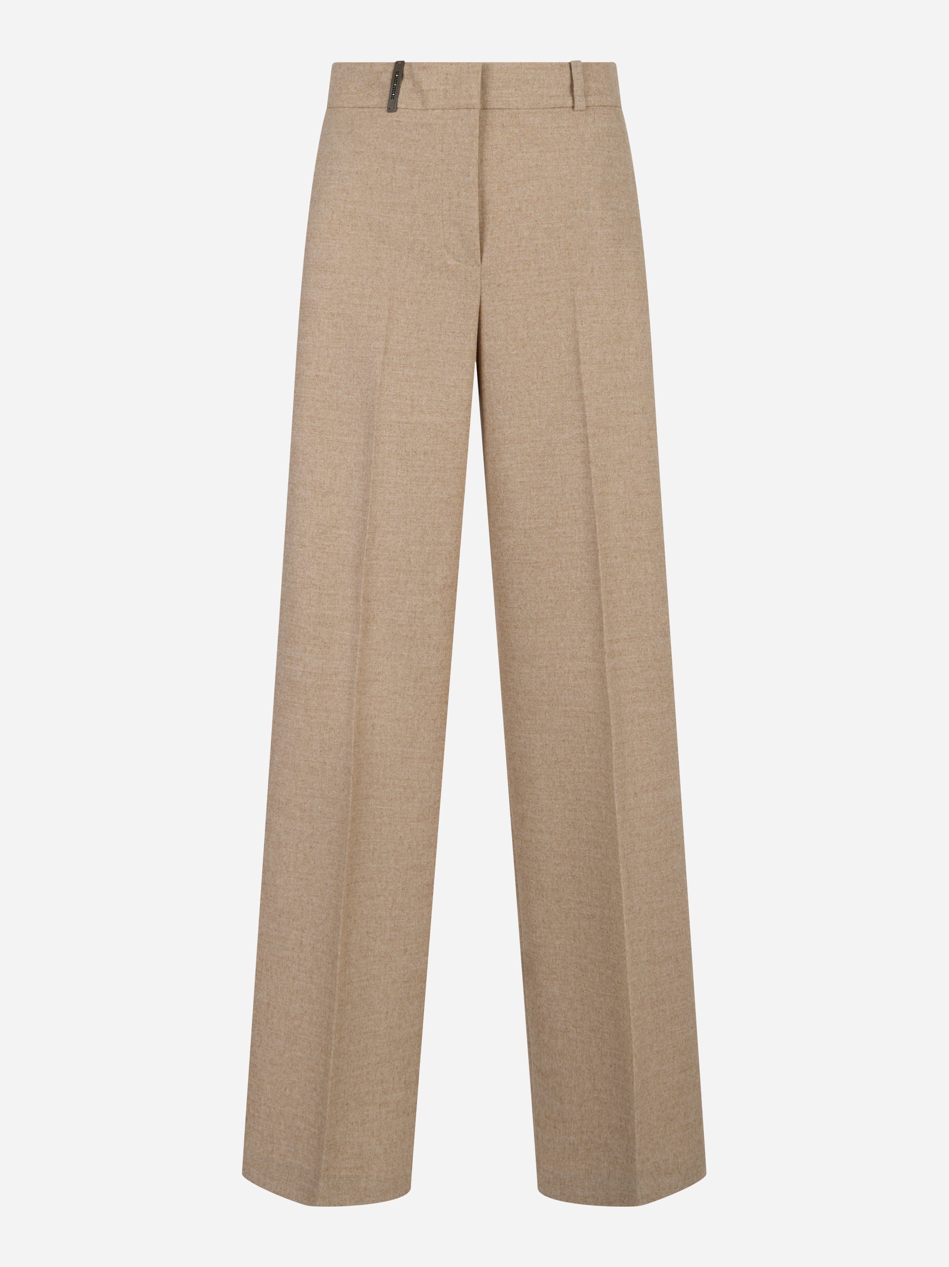 Pantalone leggera flanella in misto lana viscosa stretch Beige