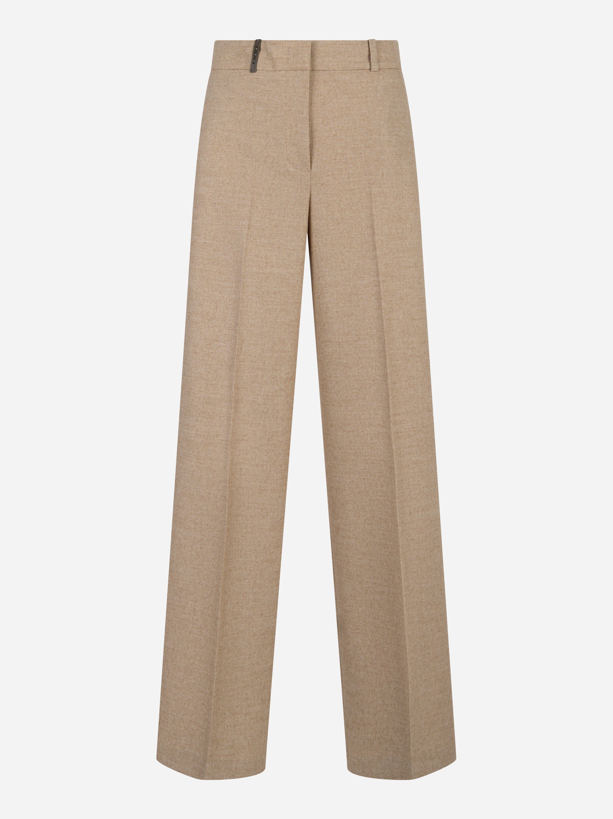 Pantalone leggera flanella in misto lana viscosa stretch Beige