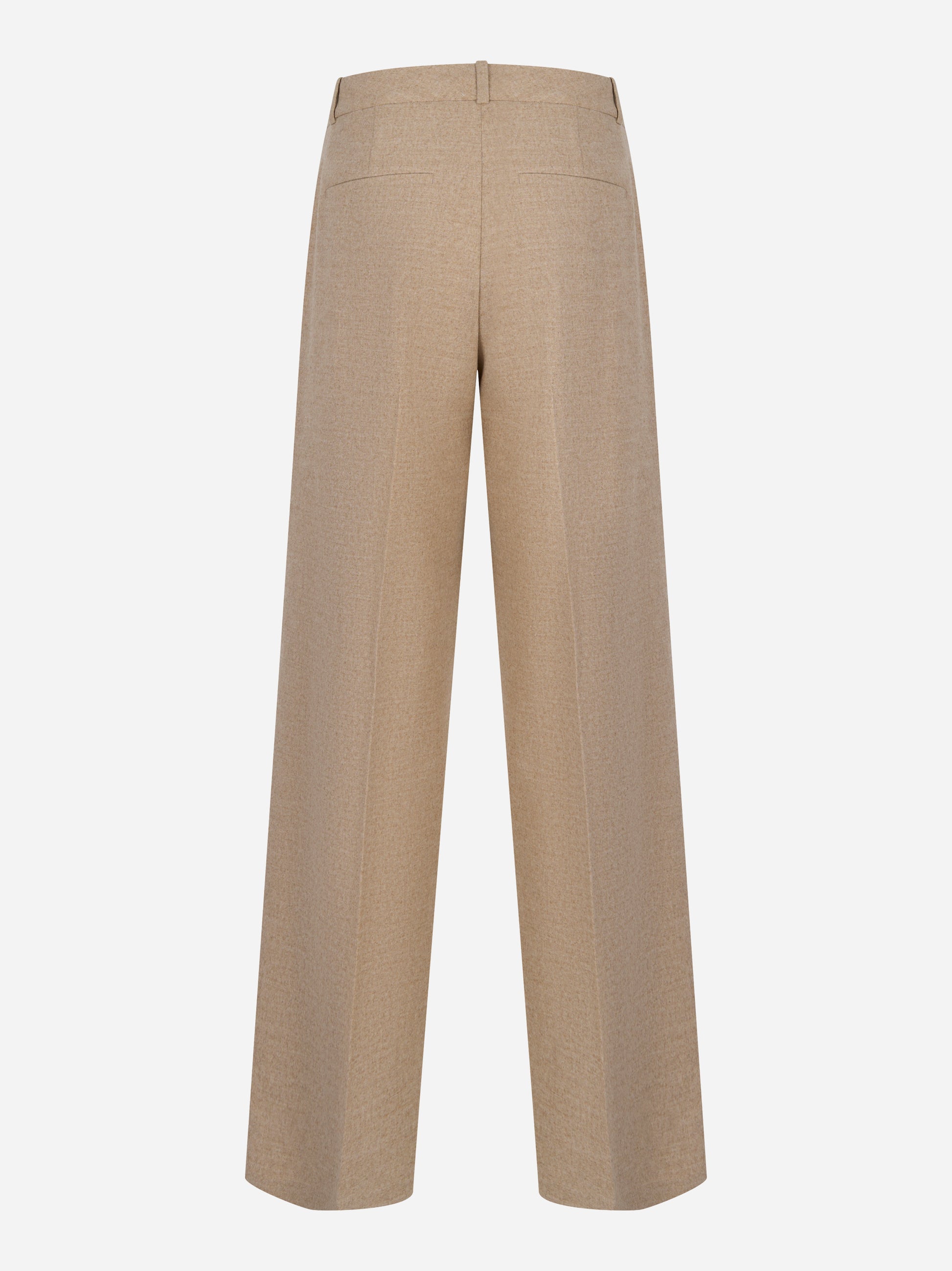Pantalone leggera flanella in misto lana viscosa stretch Beige