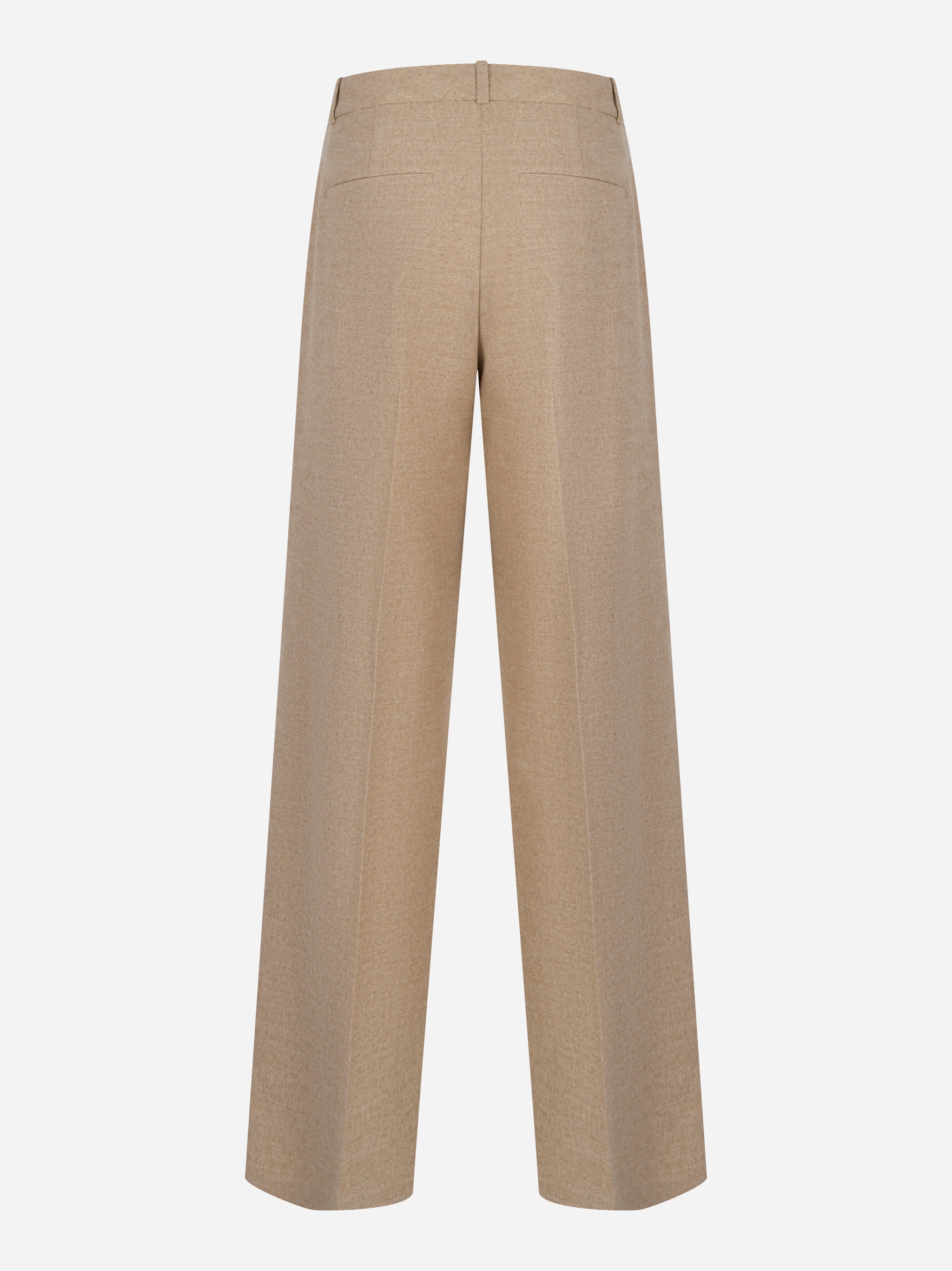 Pantalone leggera flanella in misto lana viscosa stretch Beige