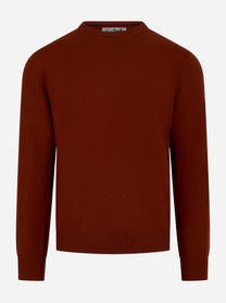 Maglia Regent in lana merinos e cashmere Bordeaux