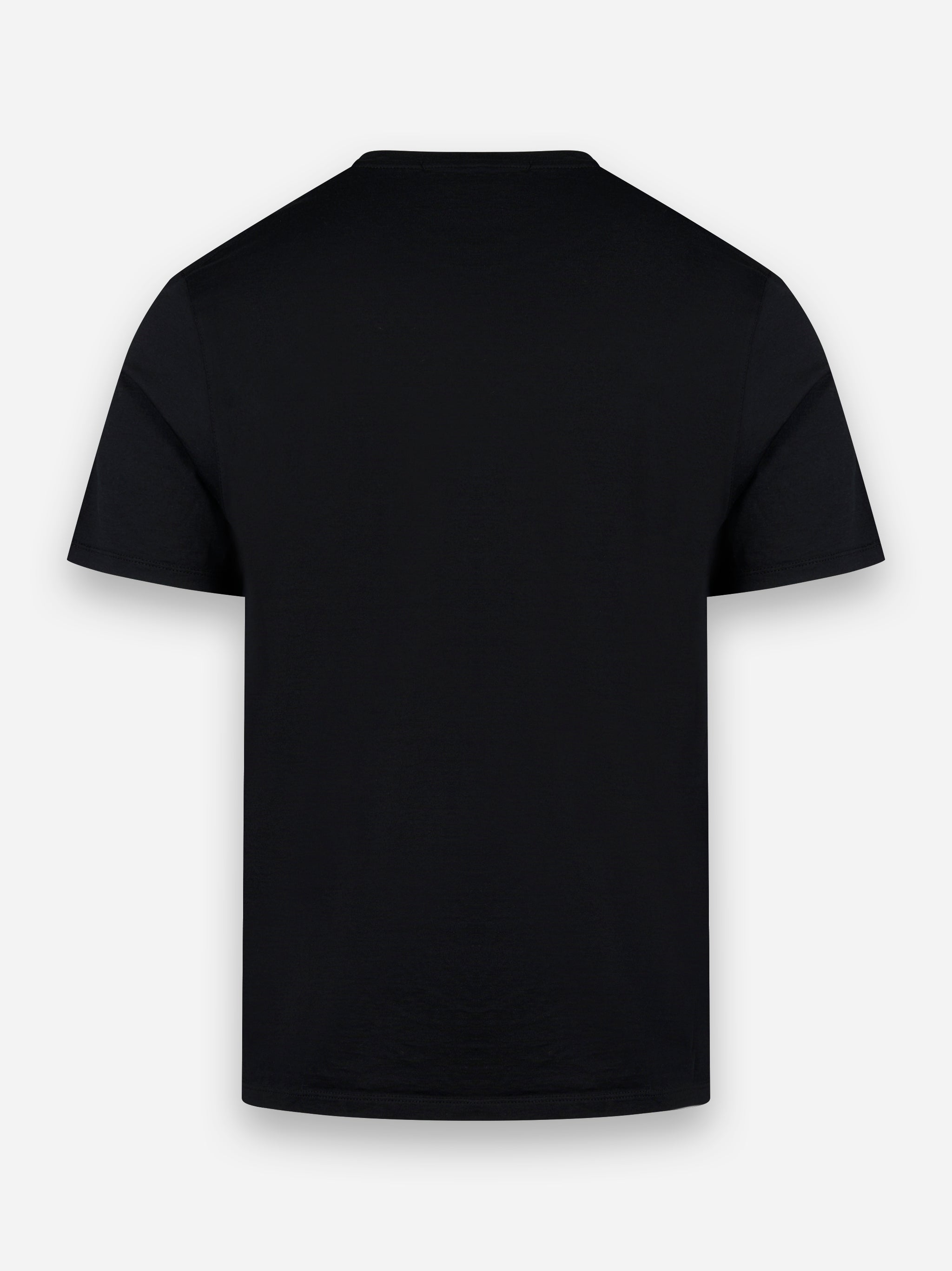 T-shirt manica corta in cotone e seta Nero
