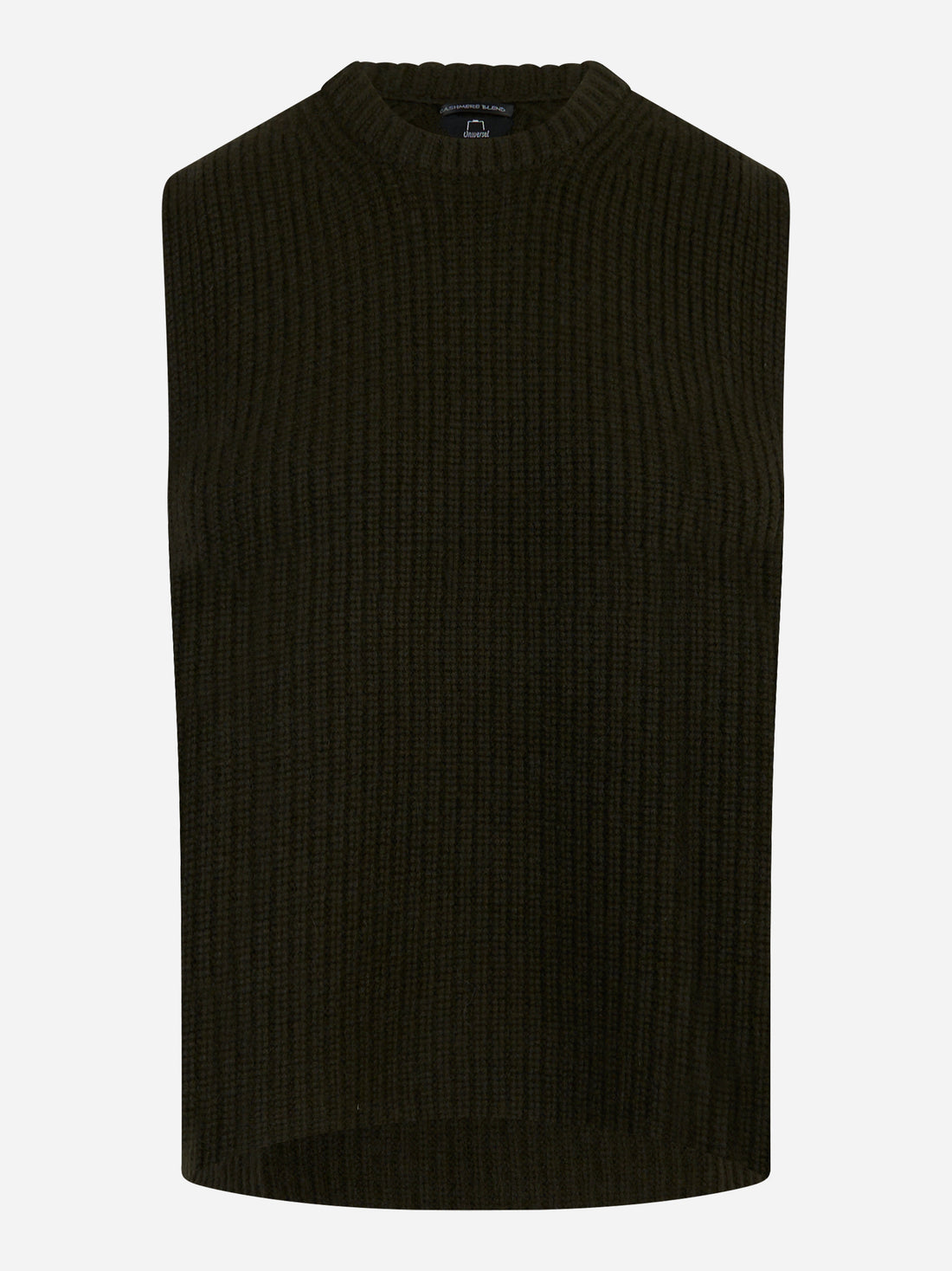 Gilet girocollo in lana e cashmere Verde