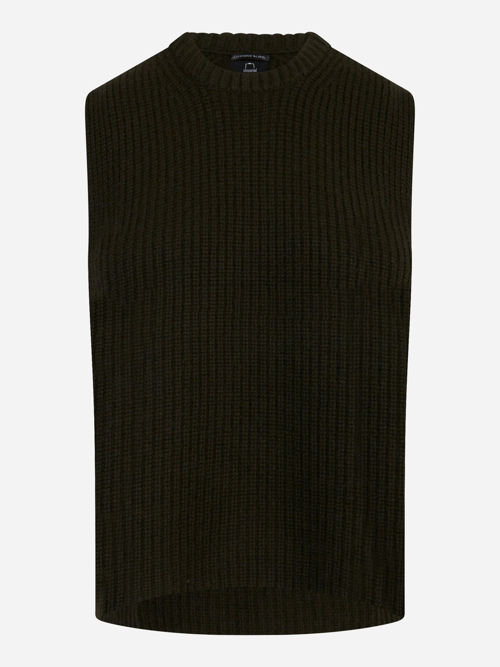 Gilet girocollo in lana e cashmere Verde