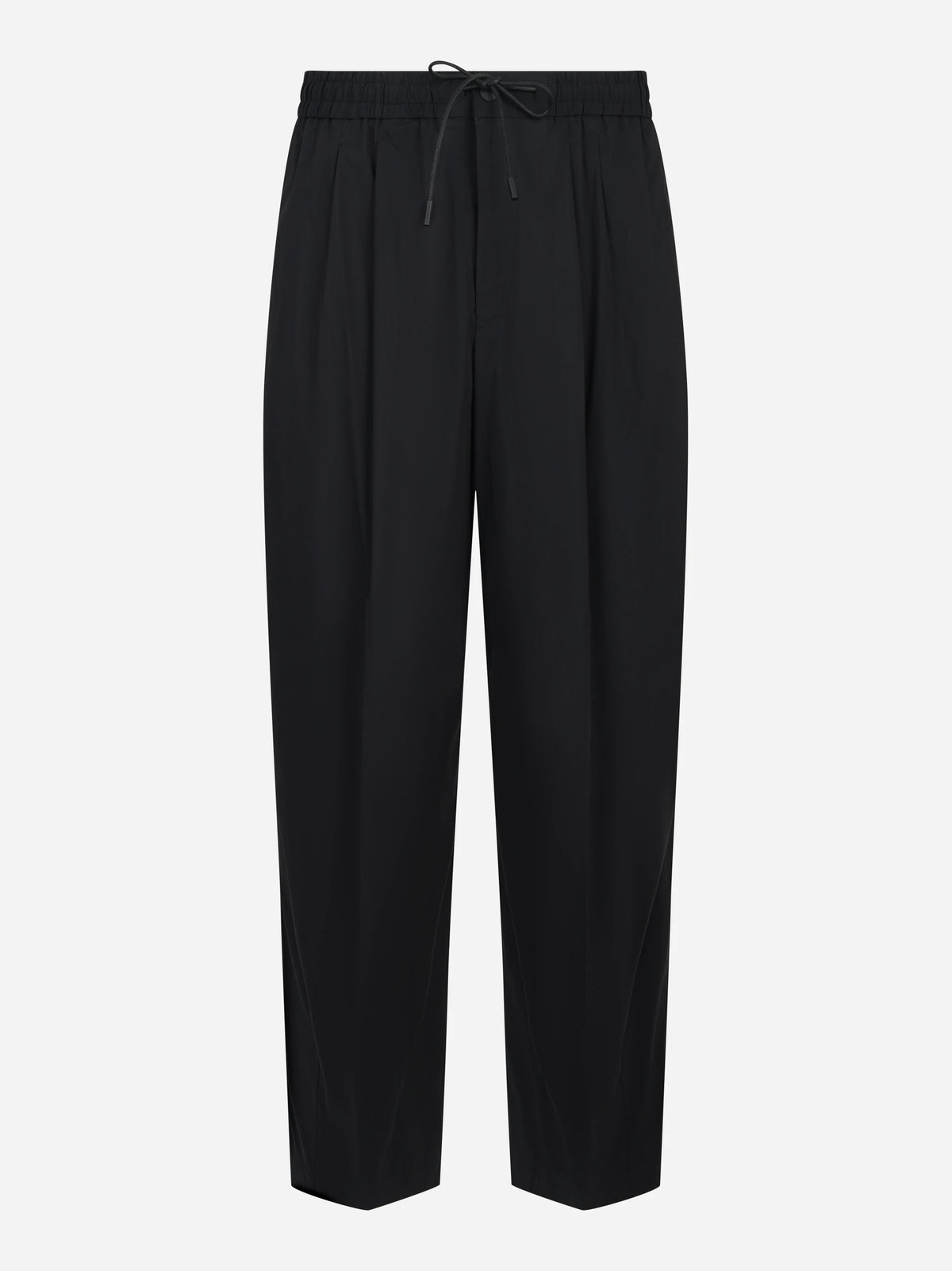 Pantalone loose fit in popeline di cotone nero