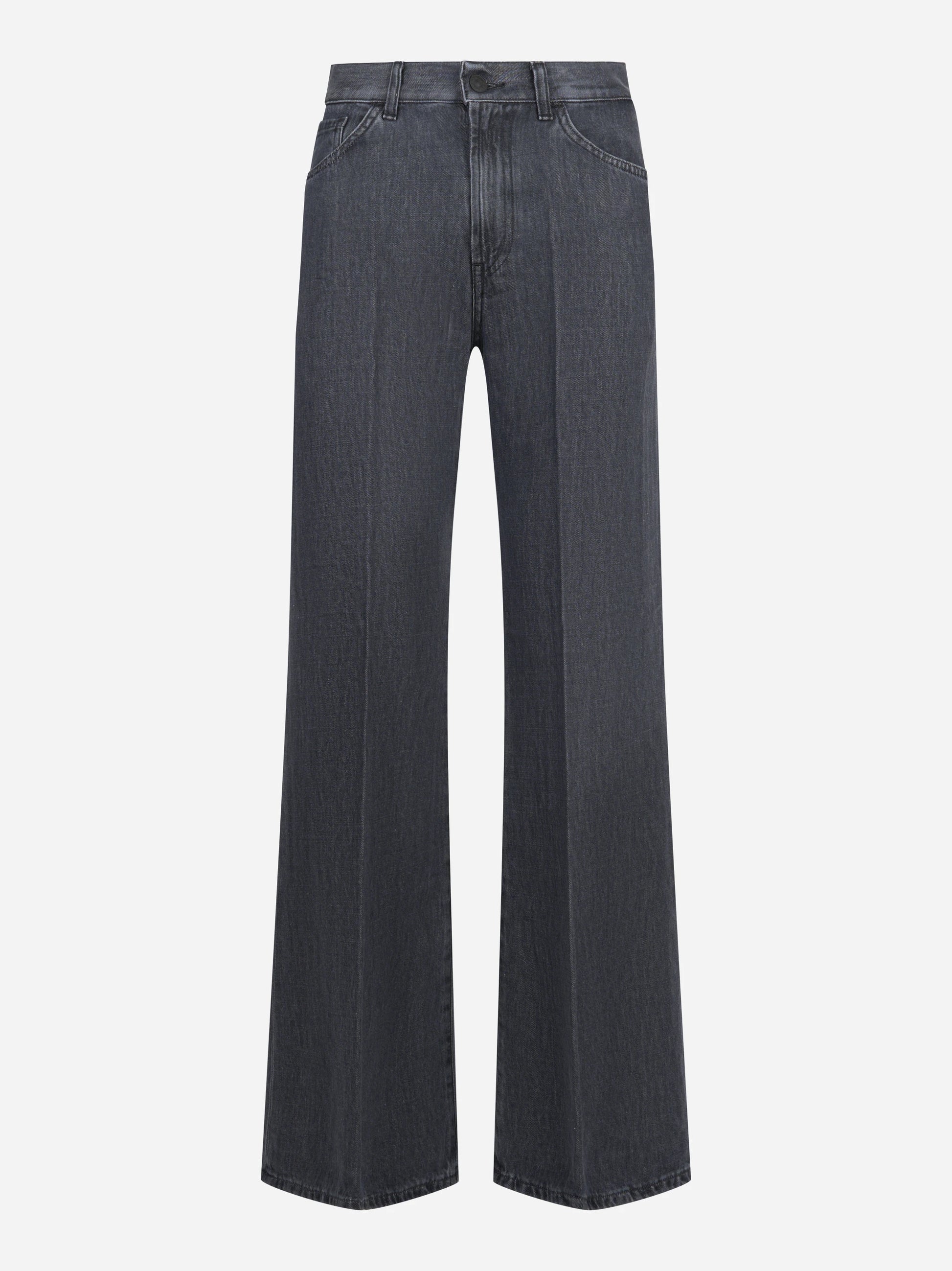Jeans Amber wide leg in cotone e lyocell nero