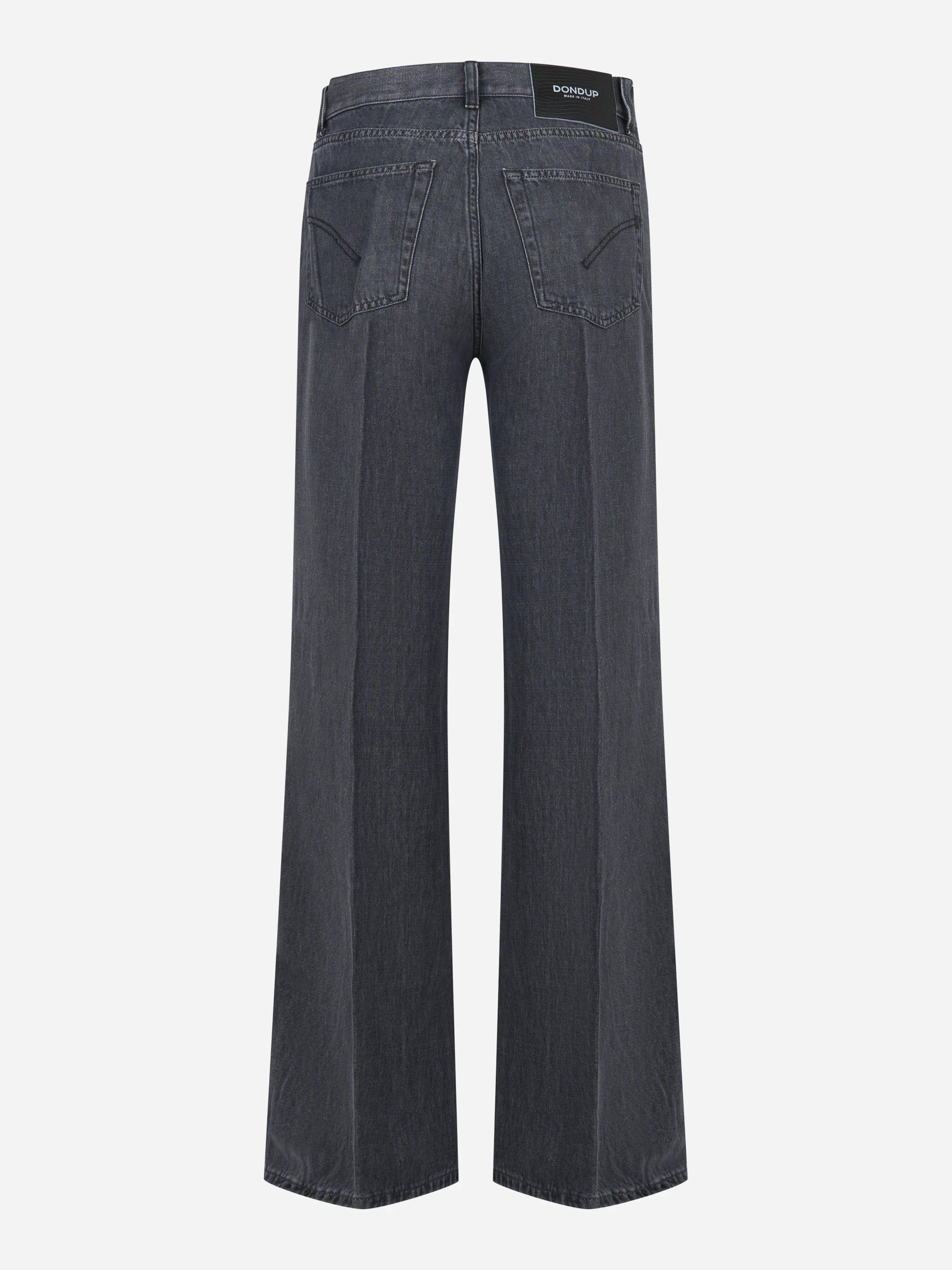 Jeans Amber wide leg in cotone e lyocell nero