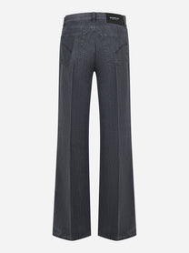 Jeans Amber wide leg in cotone e lyocell nero