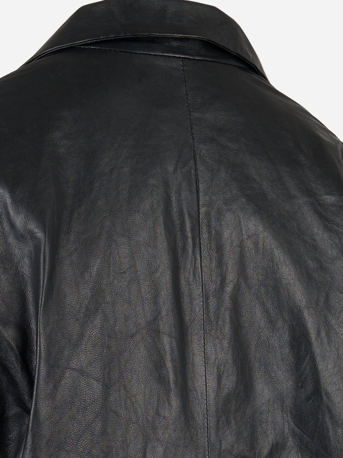 Blazer over 3 bottoni in pelle vegetale stropicciato Nero