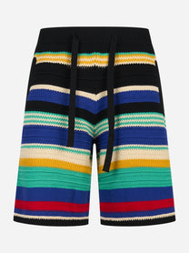 Shorts in cotone con lavorazione jaquard