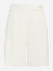 Shorts in cotone stretch bianco