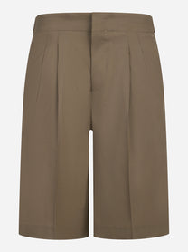 Shorts loose fit in fresco lana beige