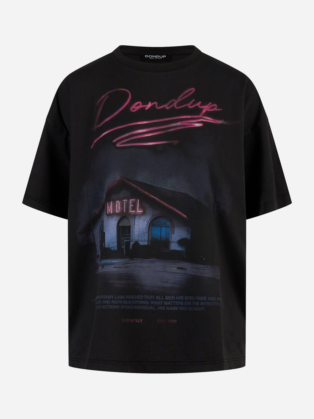 T-shirt girocollo over in jersey Nera