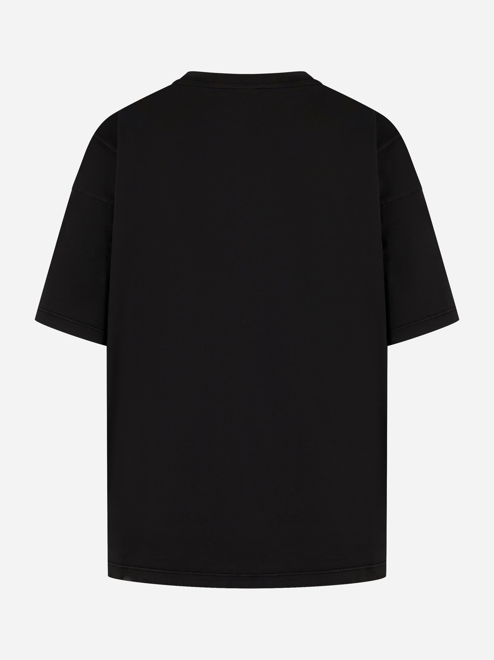 T-shirt girocollo over in jersey Nera