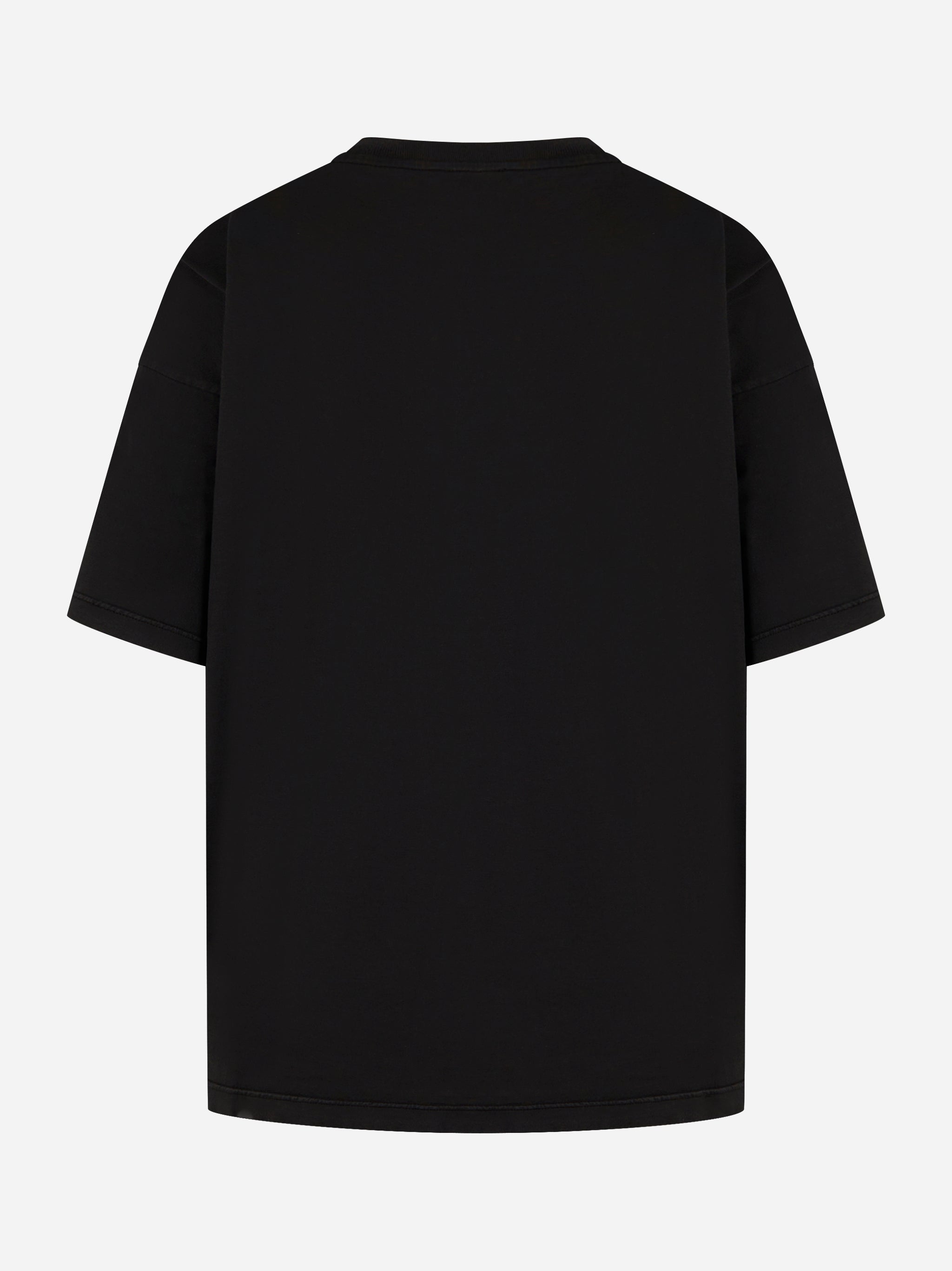 T-shirt girocollo over in jersey Nera
