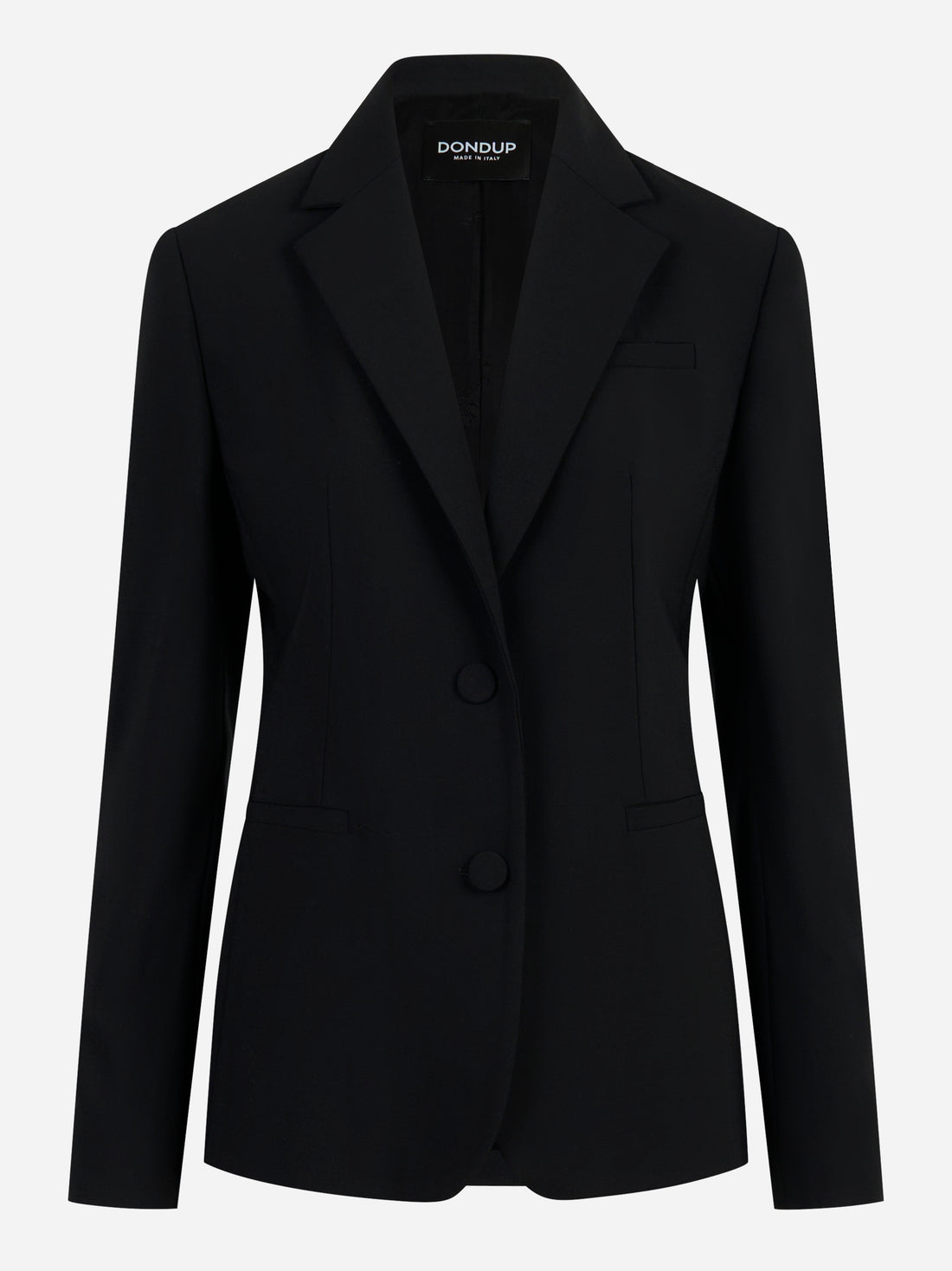 Blazer monopetto nero con tasche a filetto Nero