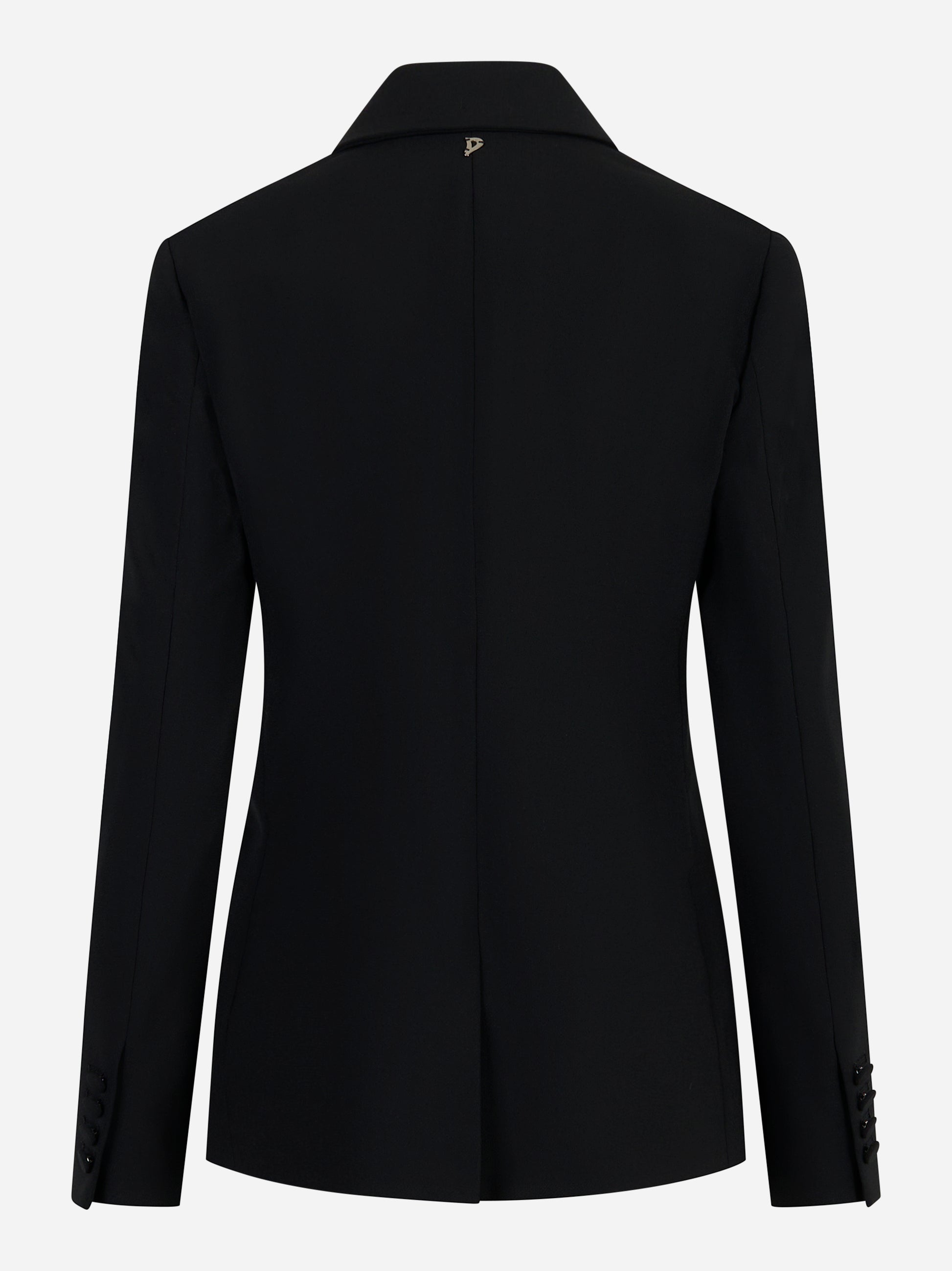 Blazer monopetto nero con tasche a filetto Nero