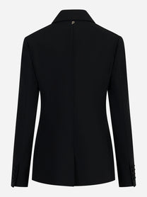 Blazer monopetto nero con tasche a filetto Nero