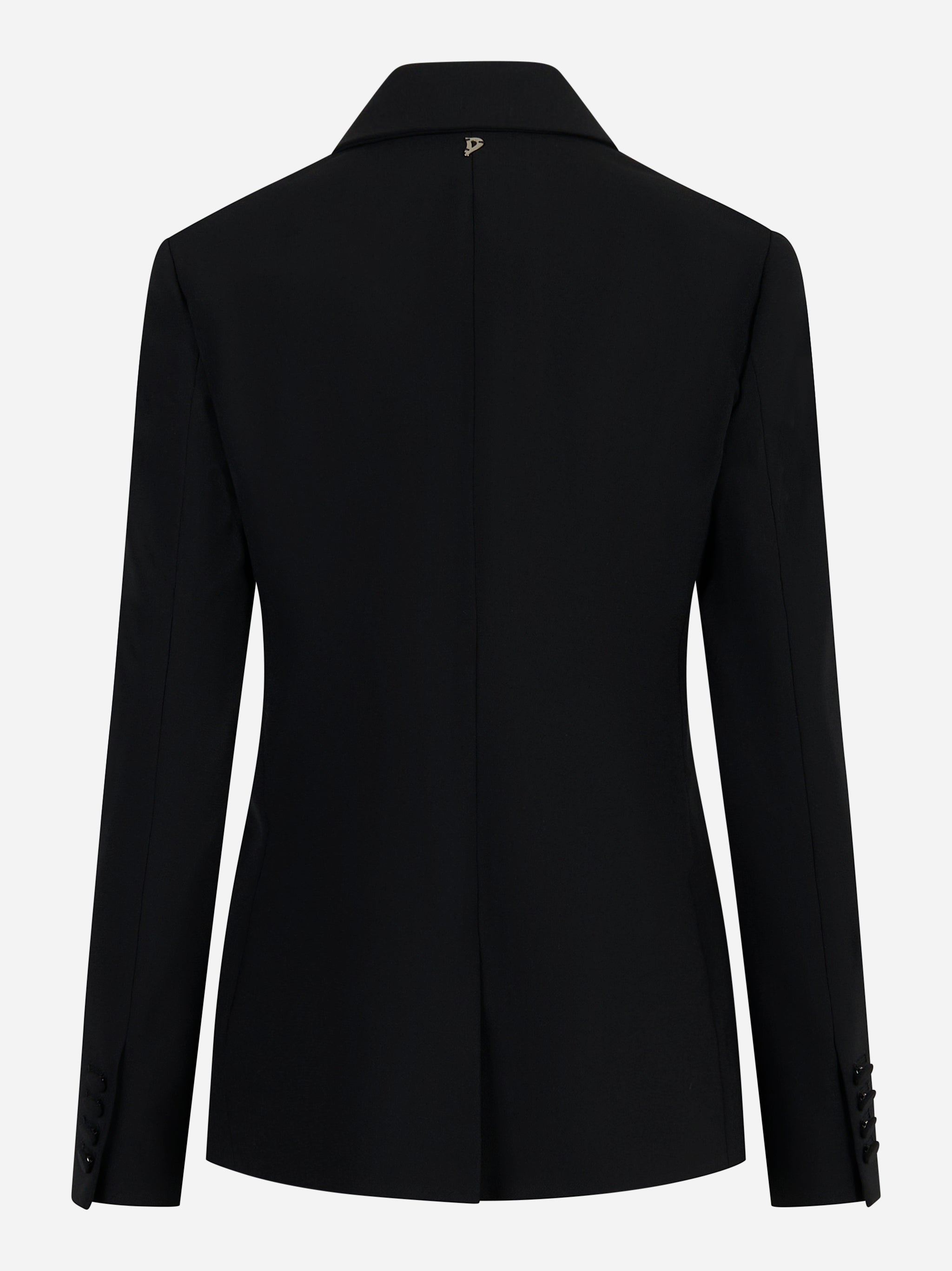 Blazer monopetto nero con tasche a filetto Nero