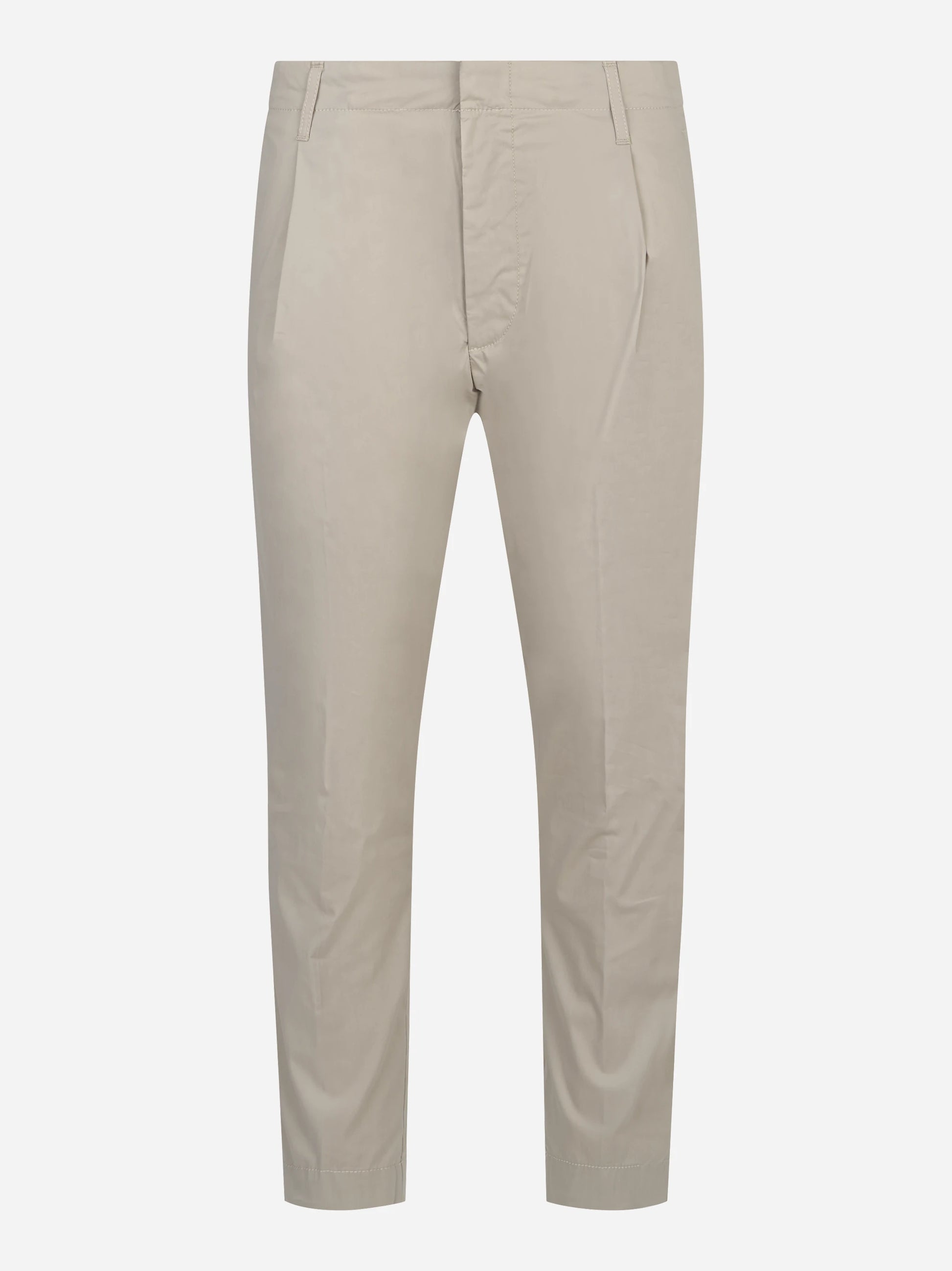 Pantalone carrot fit Ben in popeline di cotone beige