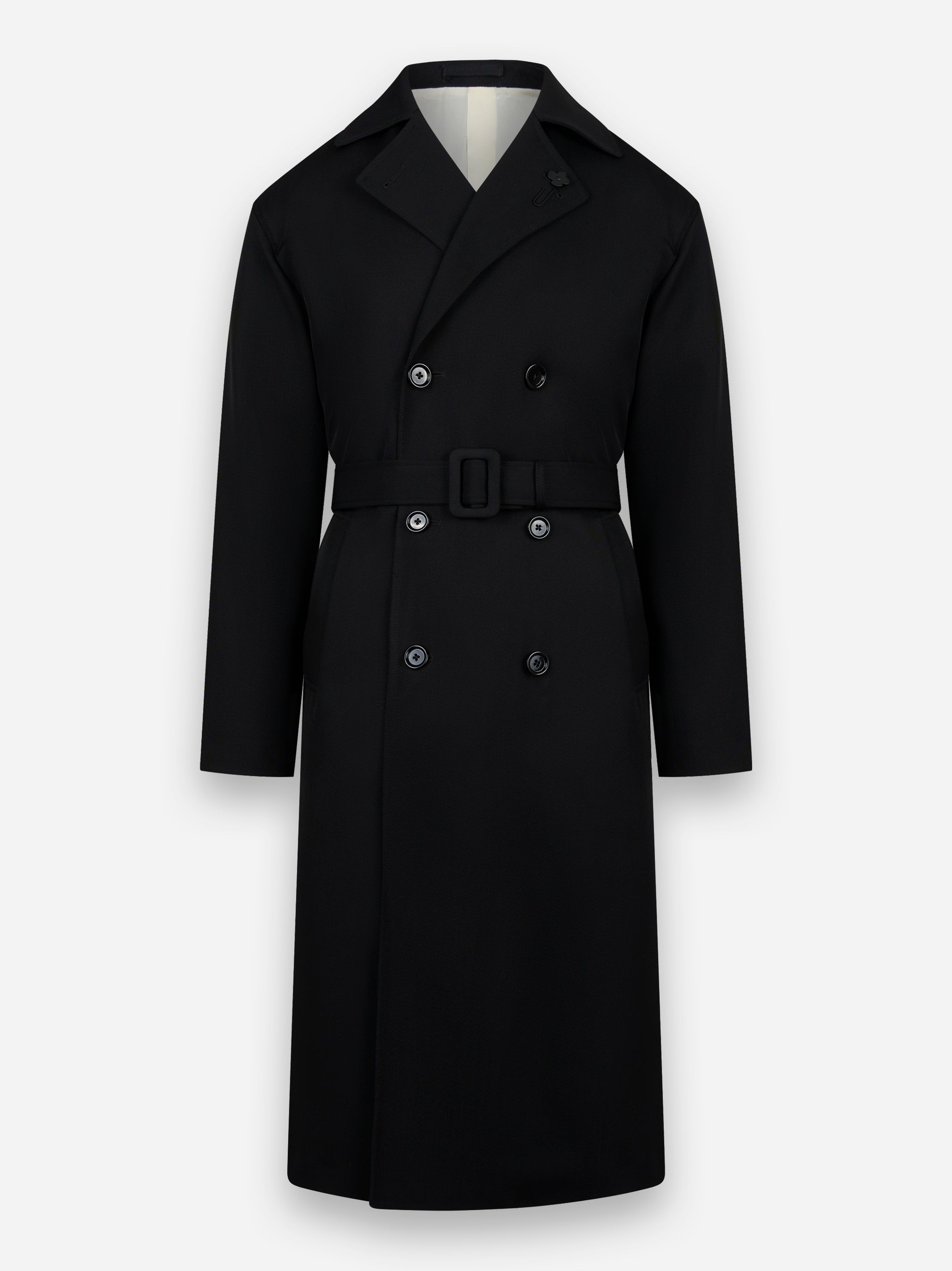 Trench in fresco lana Nero