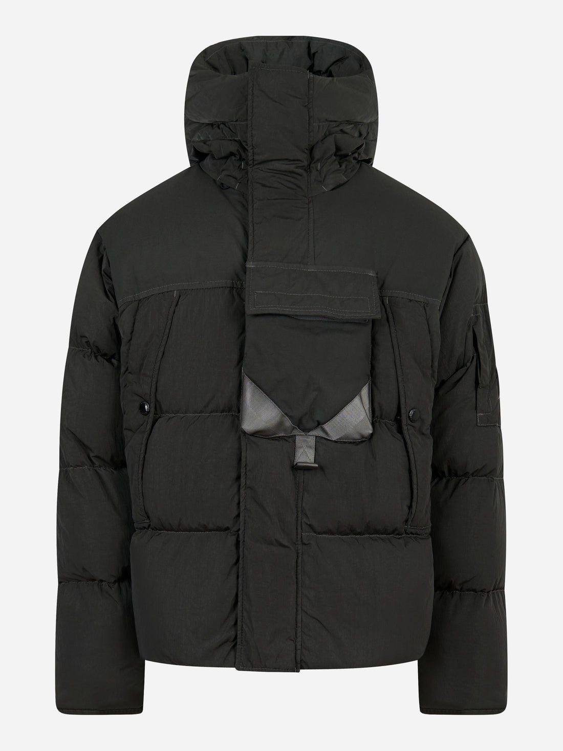 Giacca con cappuccio in eco chrome Grigio