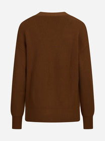 Cardigan con bottoni gioiello marrone