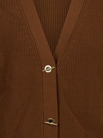 Cardigan con bottoni gioiello marrone
