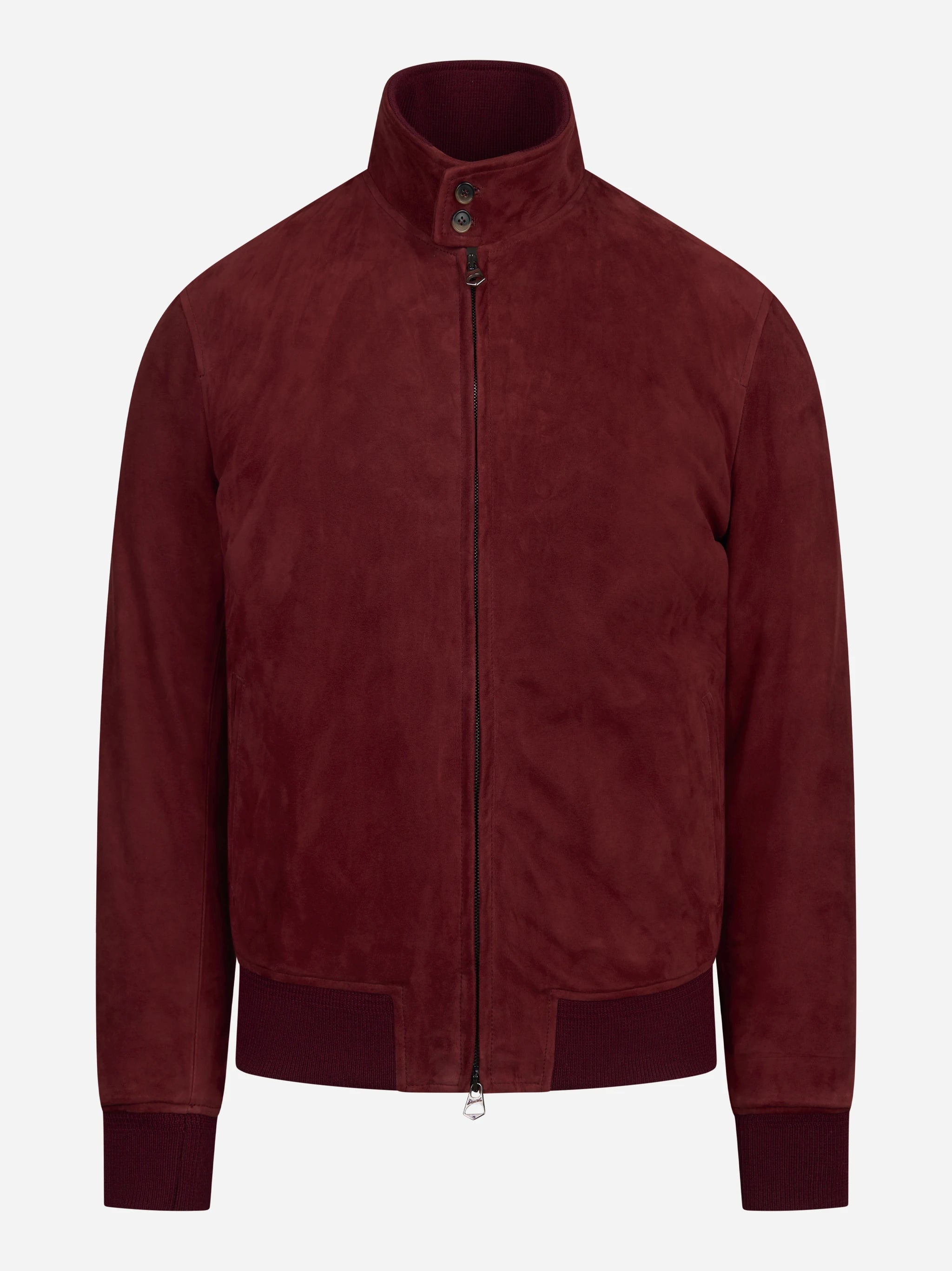 Bomber in pelle scamosciata rosso