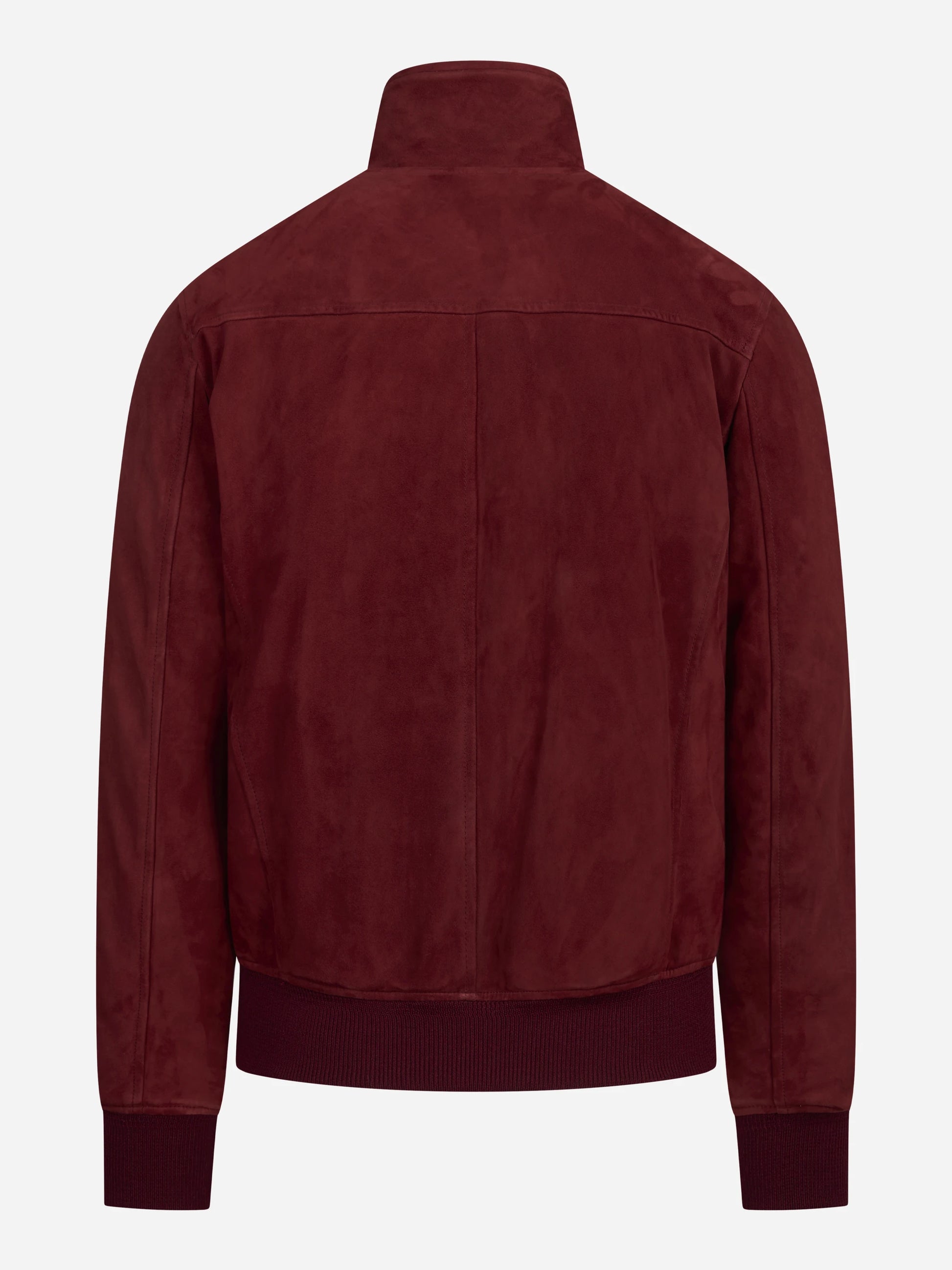 Bomber in pelle scamosciata rosso
