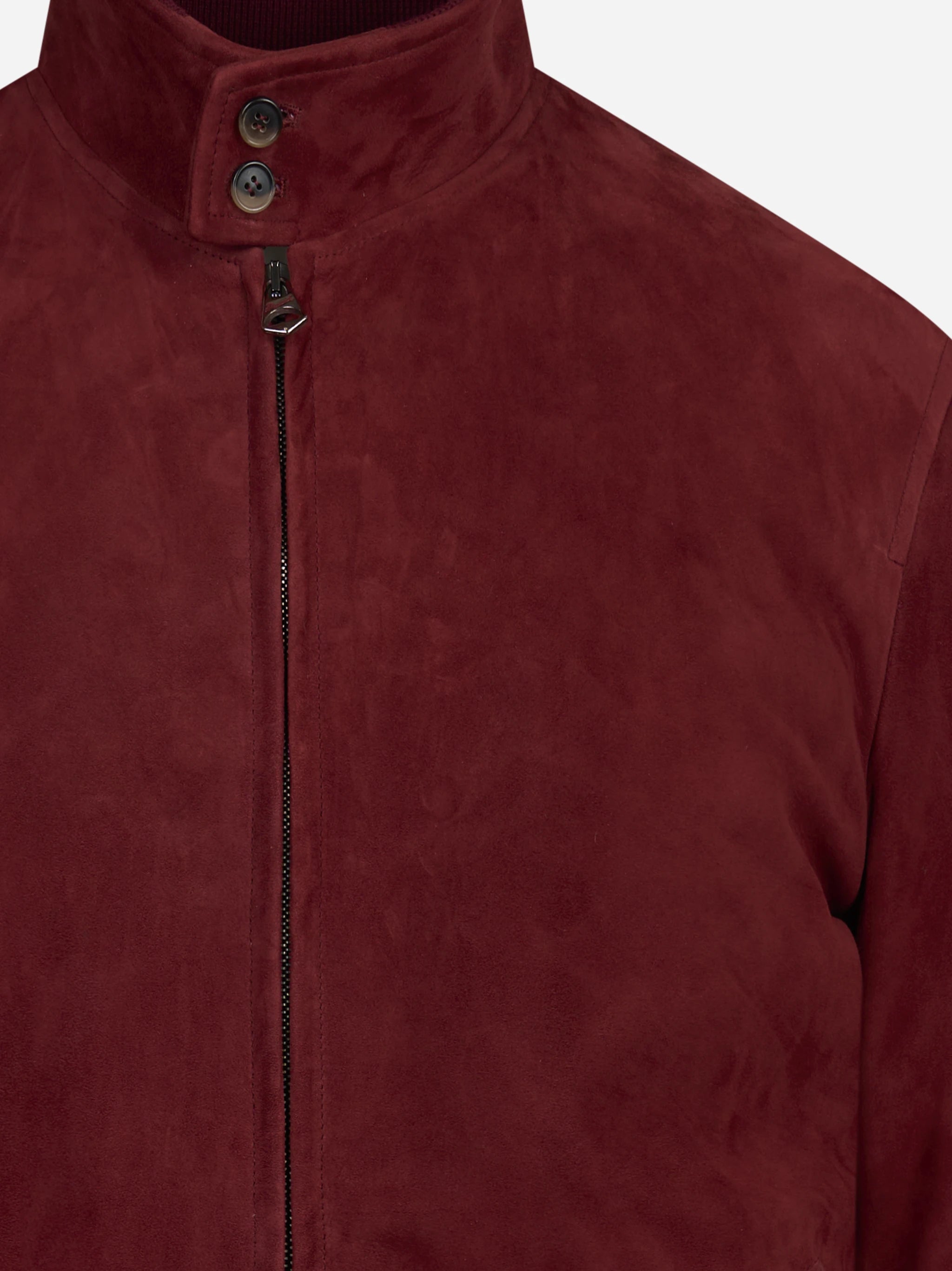 Bomber in pelle scamosciata rosso