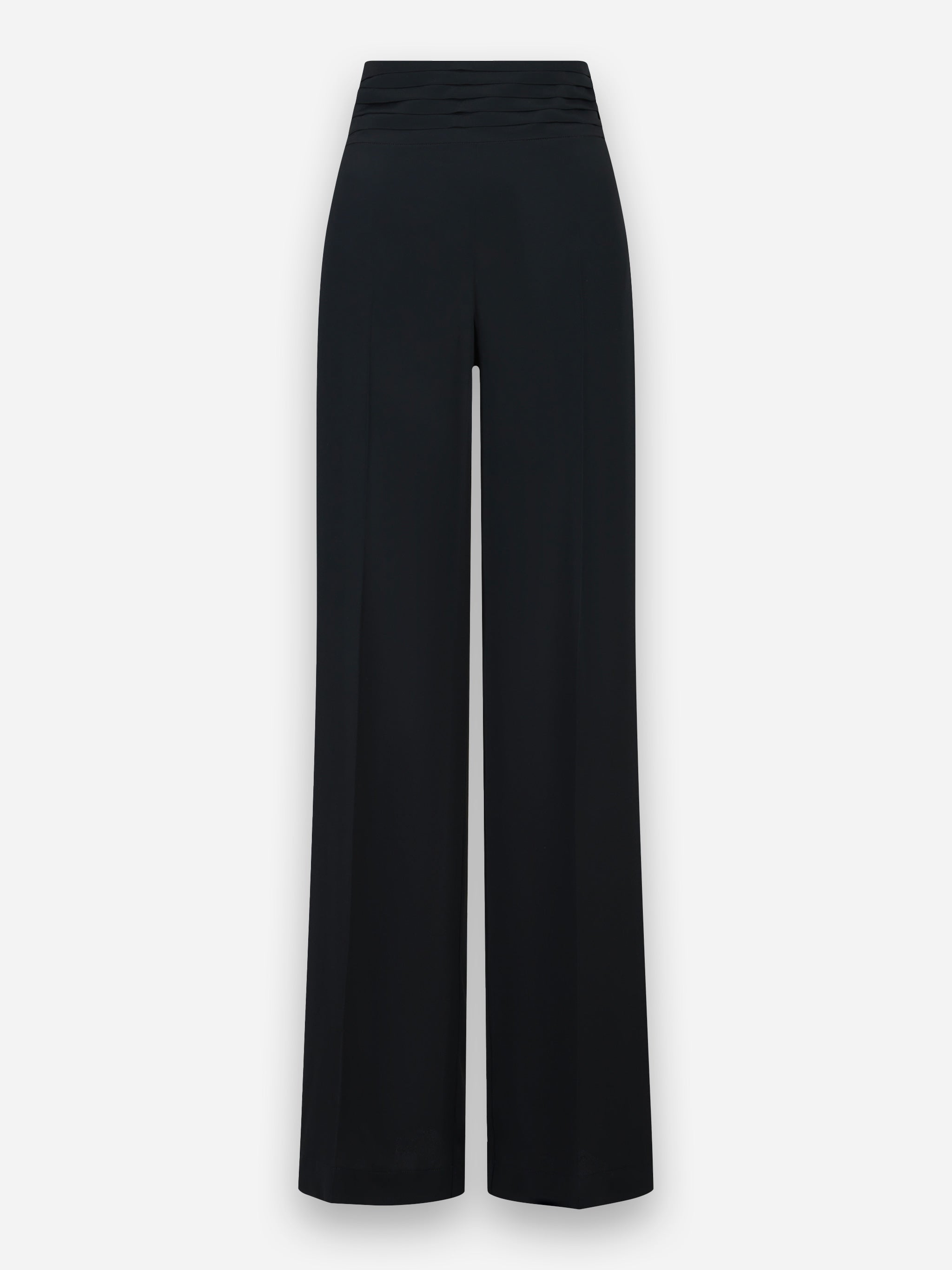 Pantalone vita alta con cintura smoking Nero