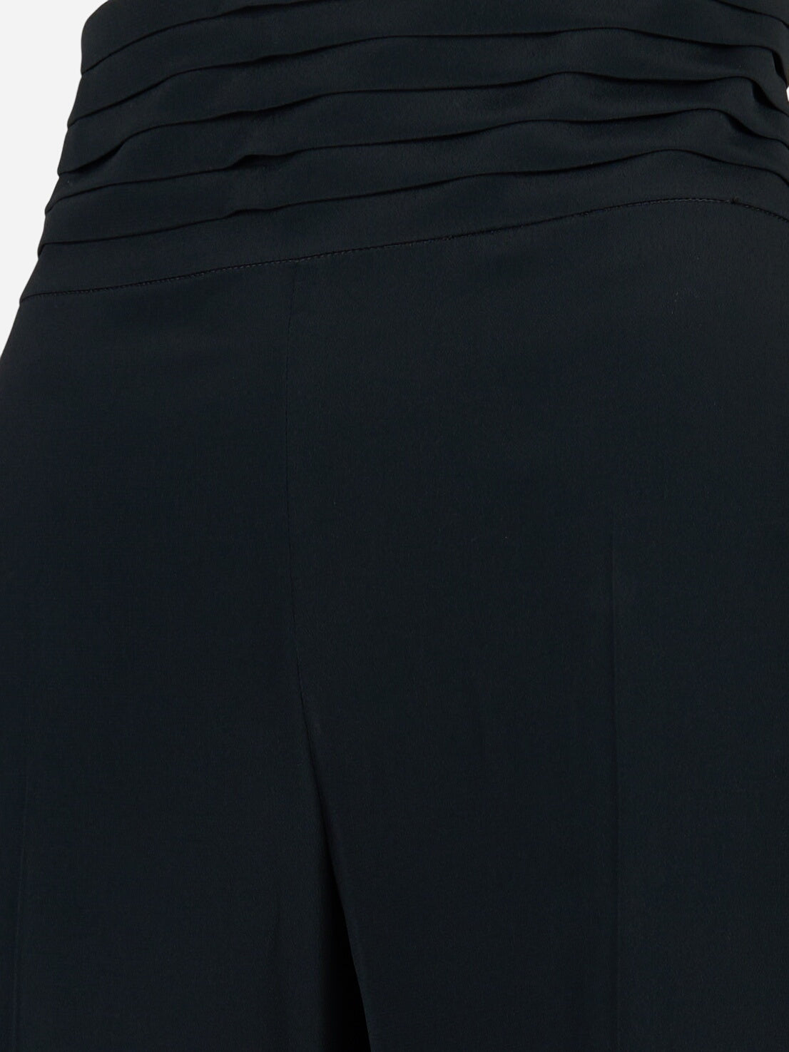 Pantalone vita alta con cintura smoking Nero