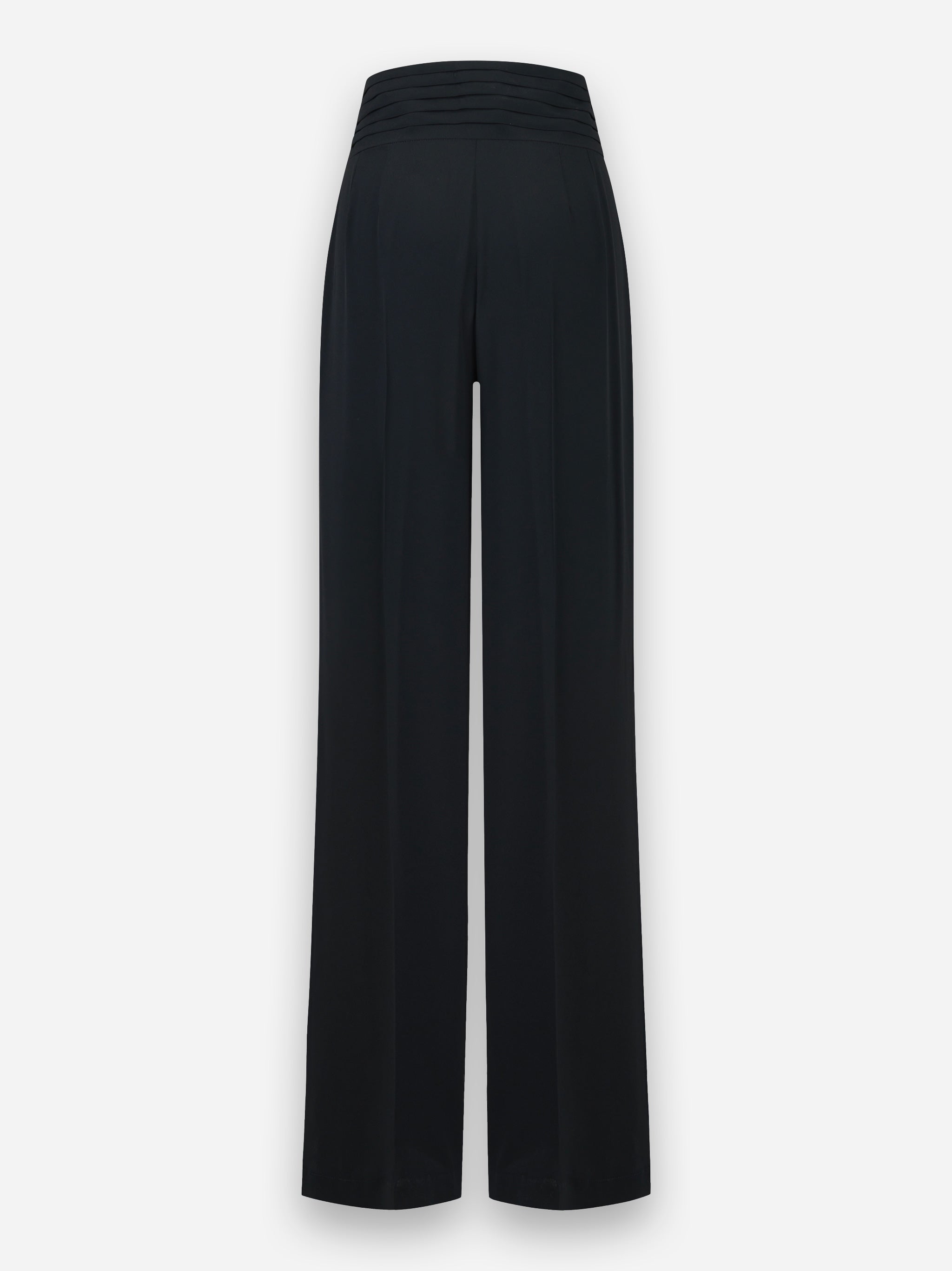 Pantalone vita alta con cintura smoking Nero