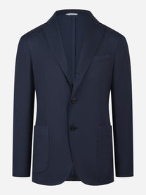 Blazer monopetto in lana e seta