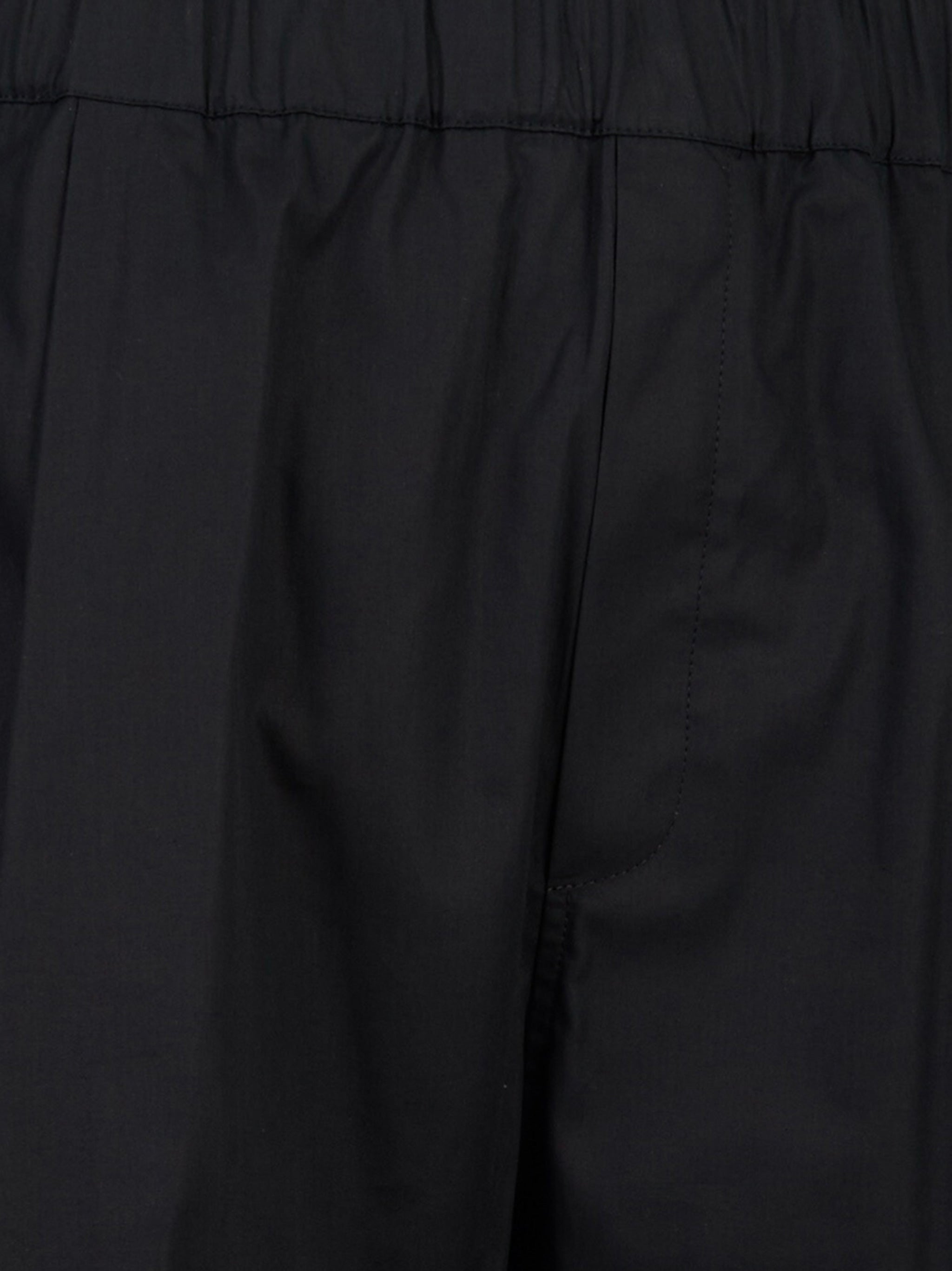 Pantalone loose in popeline di cotone Nero