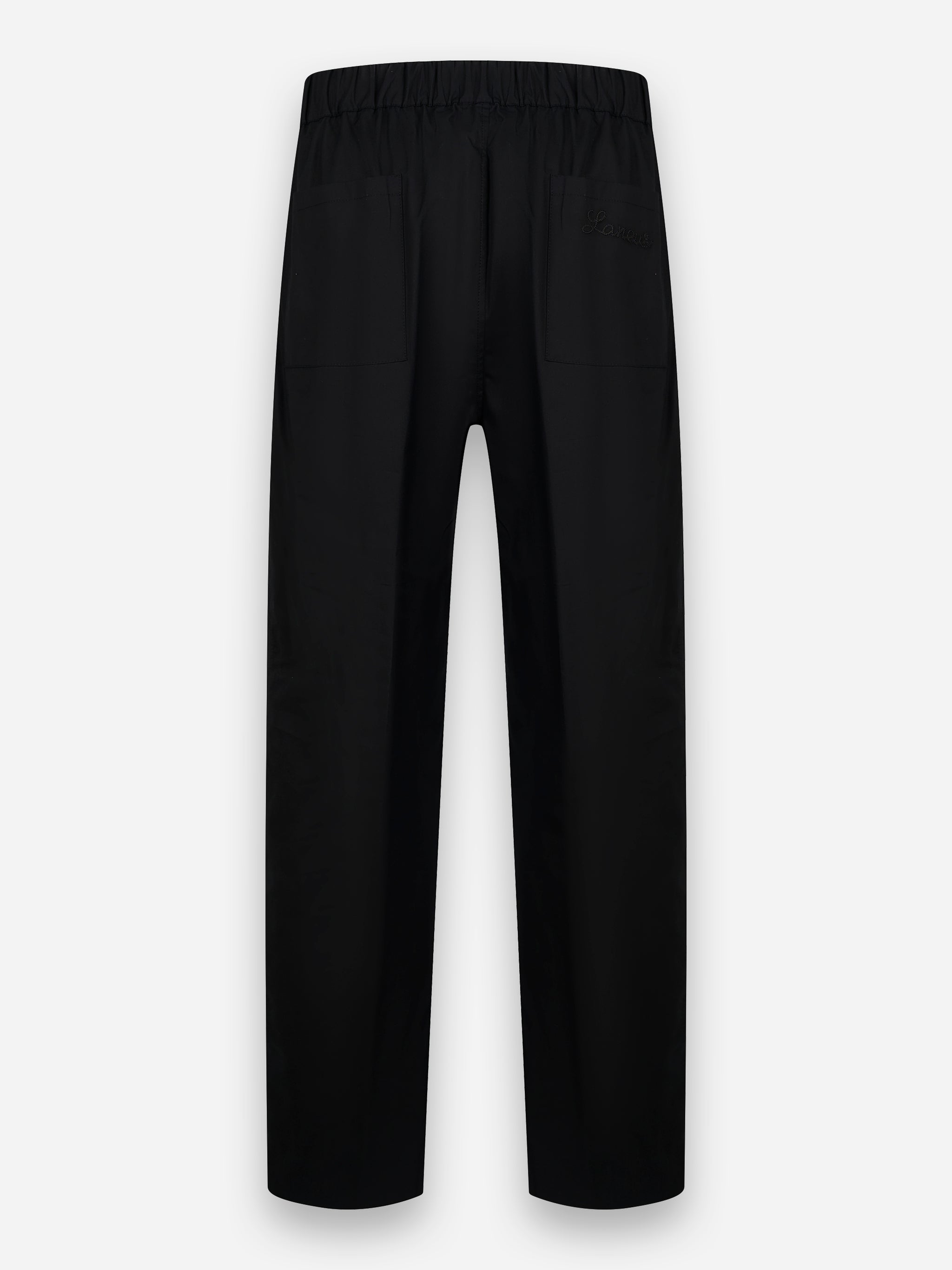 Pantalone loose in popeline di cotone Nero