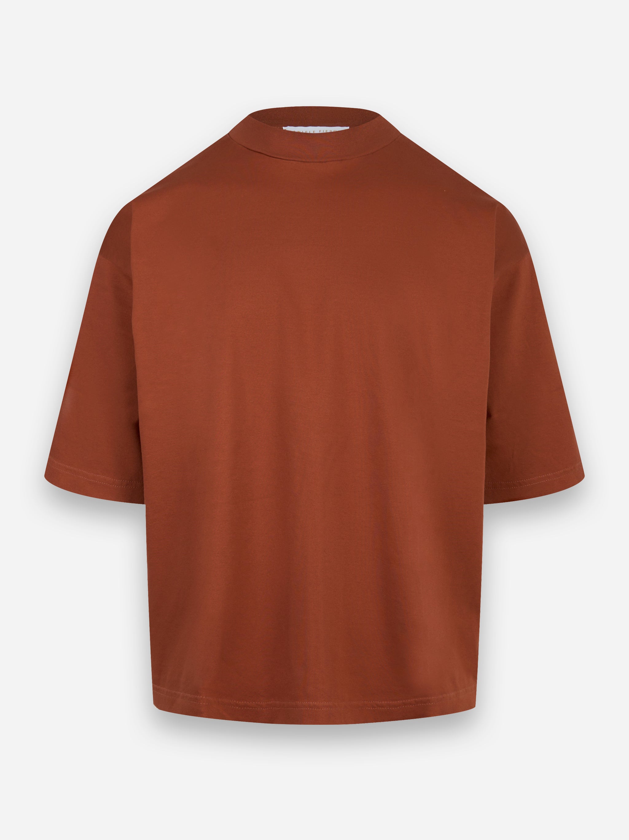 T-shirt girocollo oversize Marrone